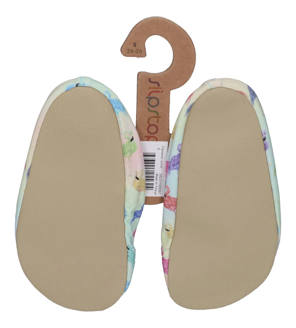SLIPSTOP Kinder Hausschuhe Badeschuhe FLAMENCO Flamingos Bunt