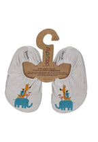 SLIPSTOP Kinder Hausschuhe Badeschuhe HOPPITY Tiere weiß