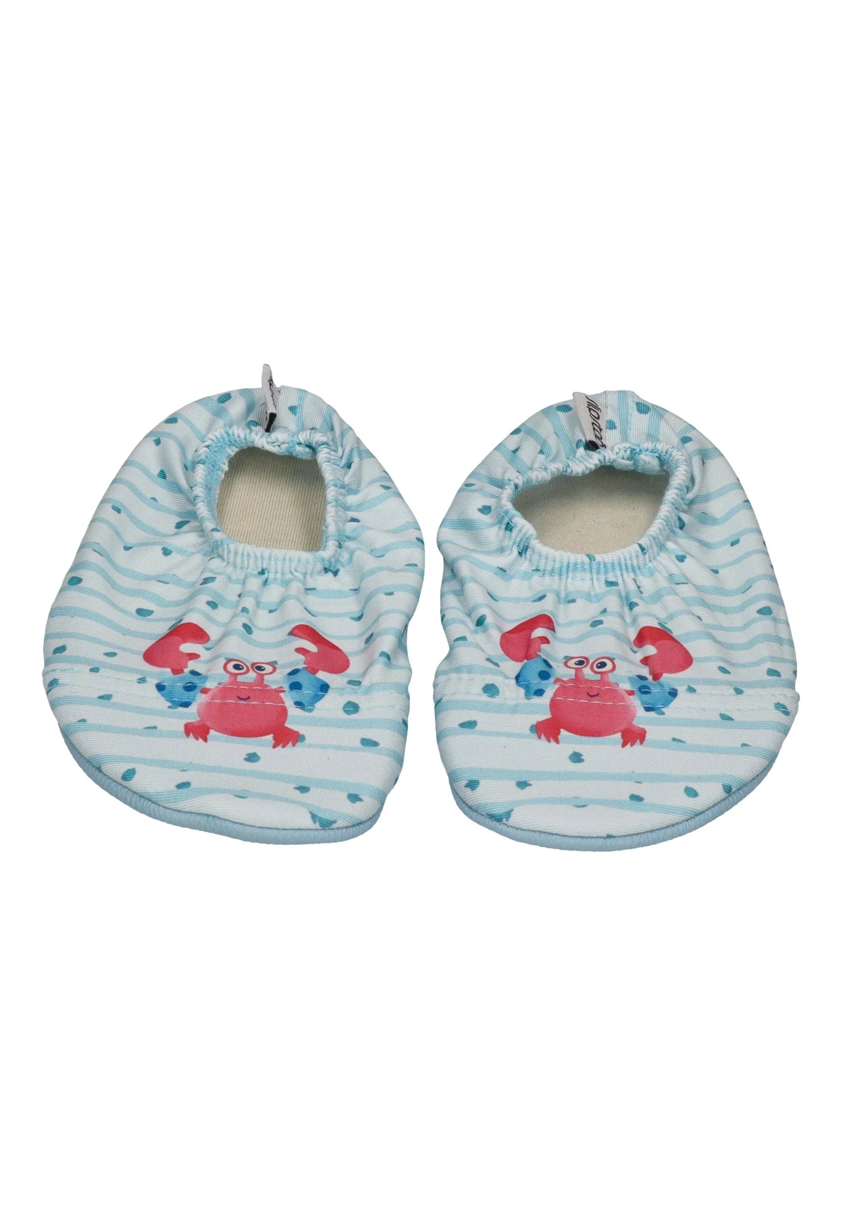 SLIPSTOP Kinder Hausschuhe Badeschuhe Jimmy Krebs türkis