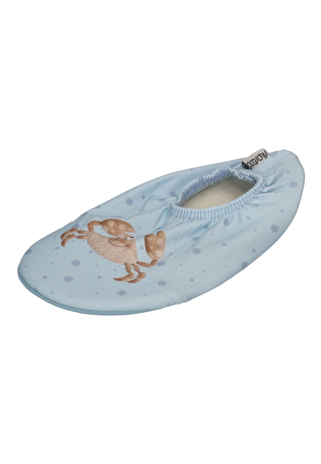 SLIPSTOP Kinder Hausschuhe Badeschuhe June Krebs hellblau