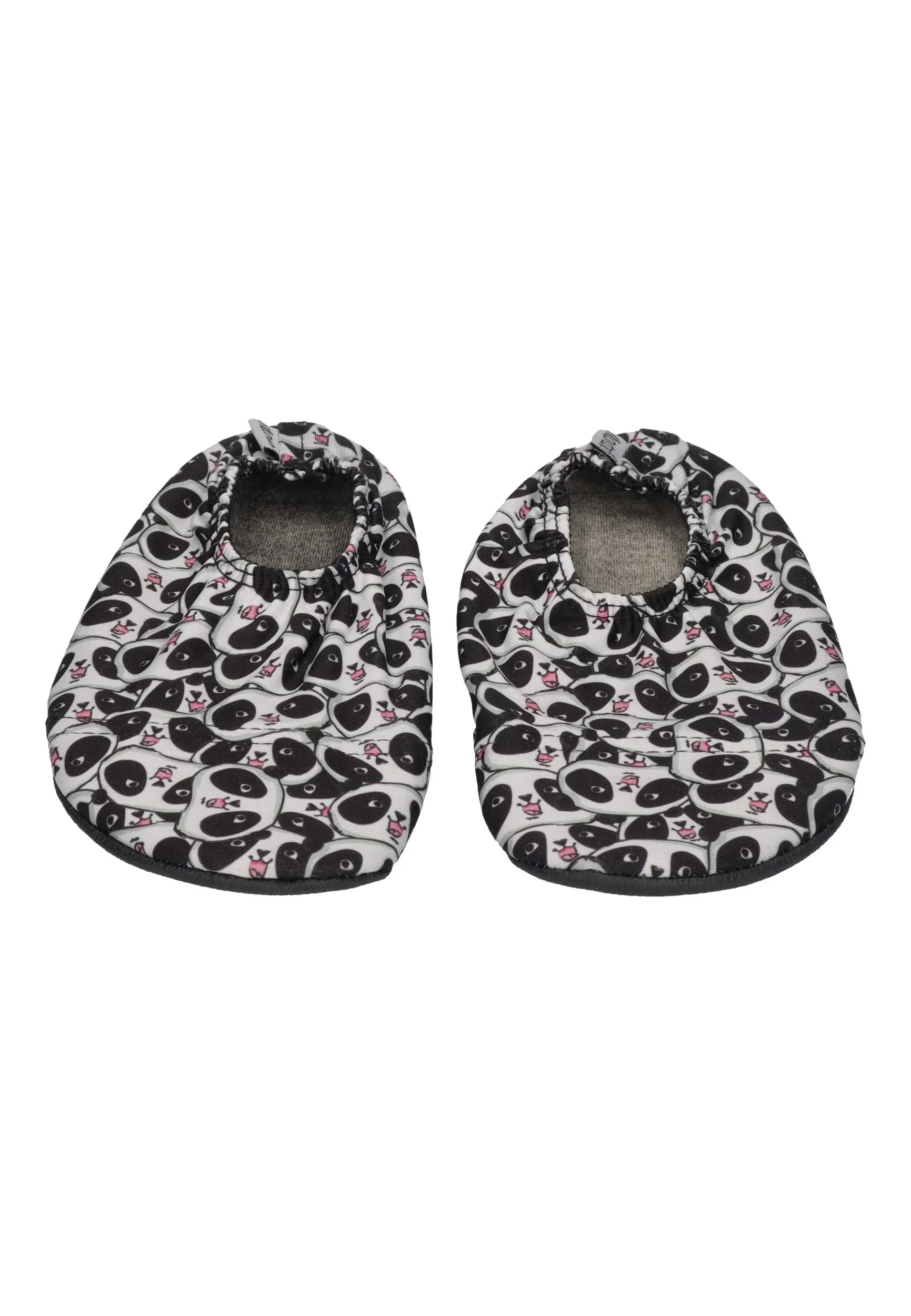 SLIPSTOP Kinder Hausschuhe Badeschuhe PANDA black white
