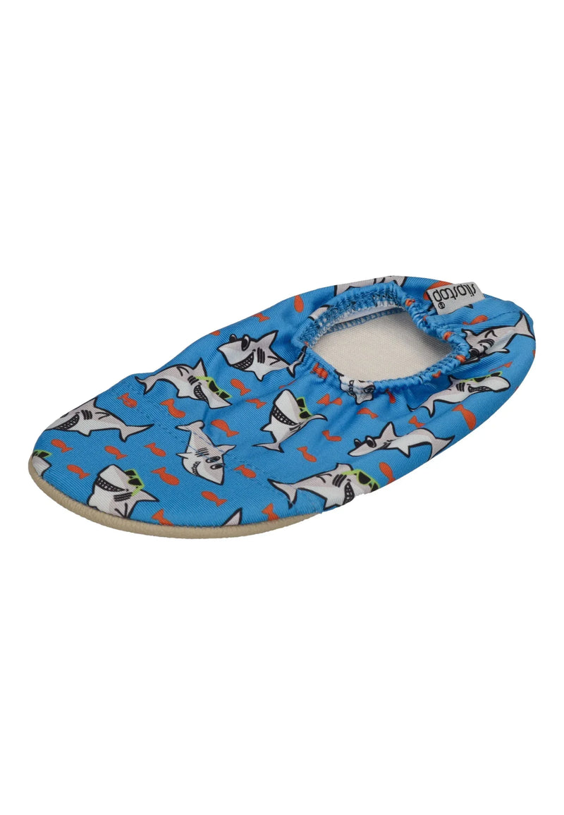 SLIPSTOP Kinder Hausschuhe Badeschuhe POSSEIDON Hai blue