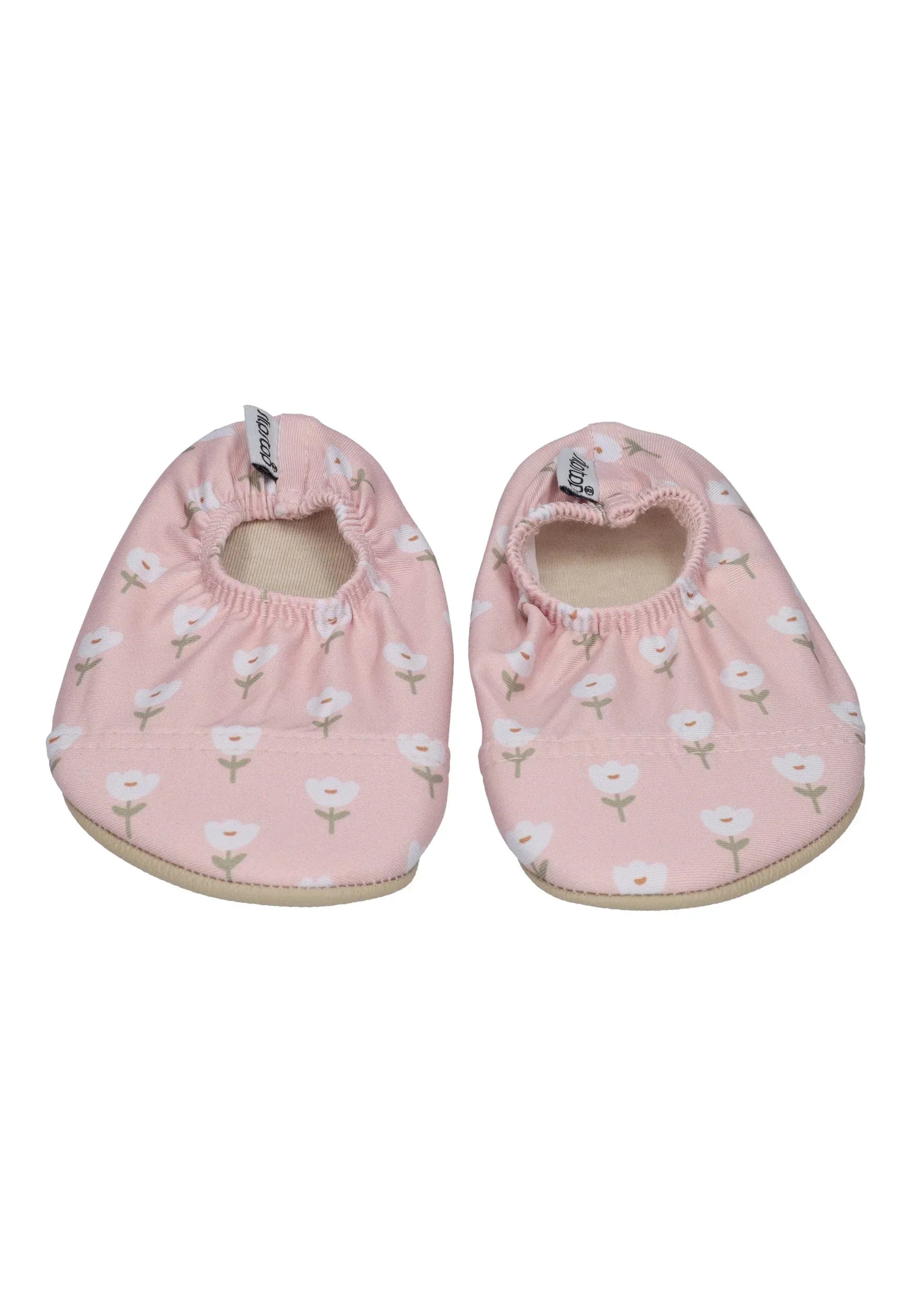 SLIPSTOP Kinder Hausschuhe Badeschuhe TULIP PINK Blumen Altrosa