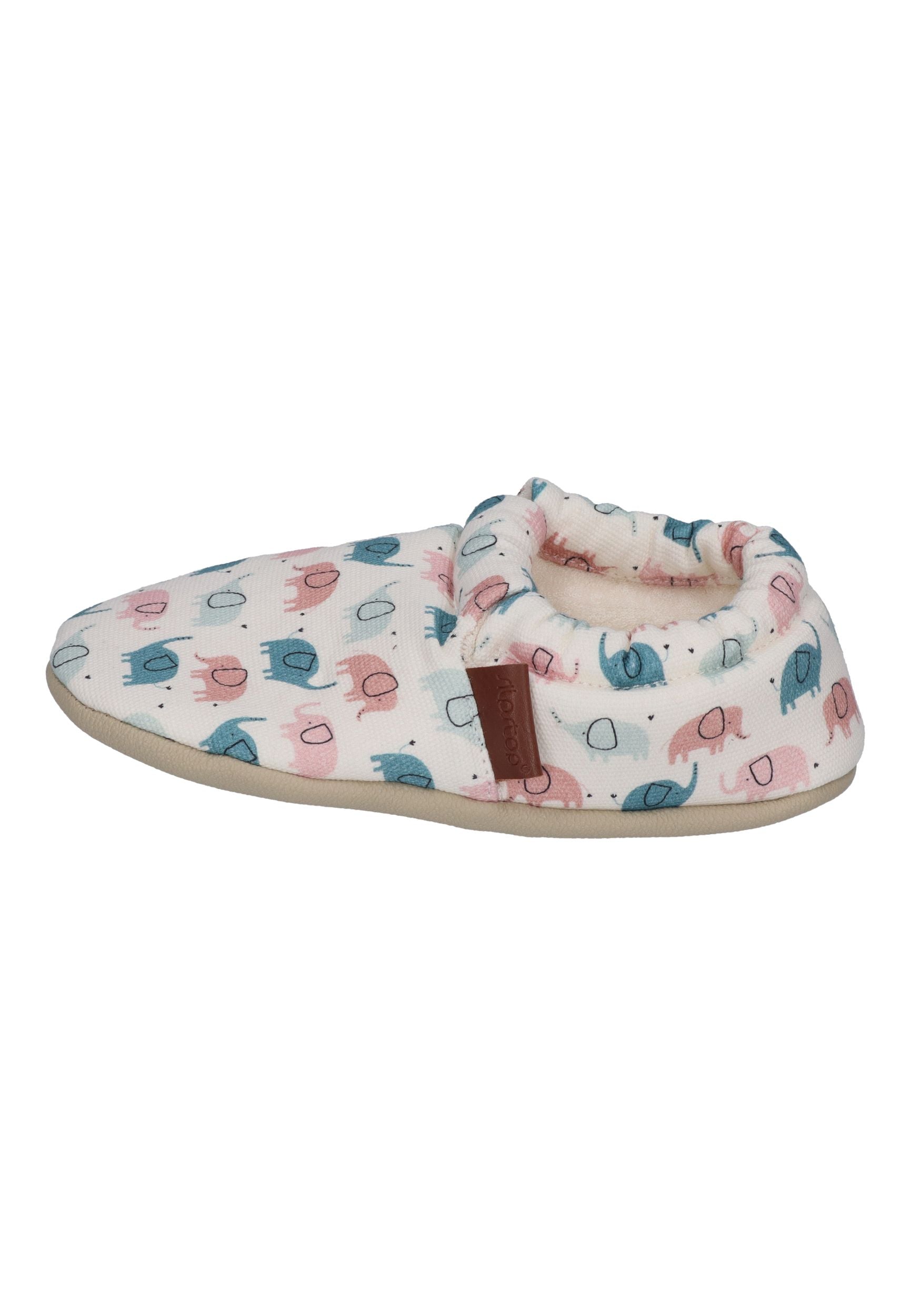 SLIPSTOP Kinder Hausschuhe Bootie AFRO bunte Elefanten