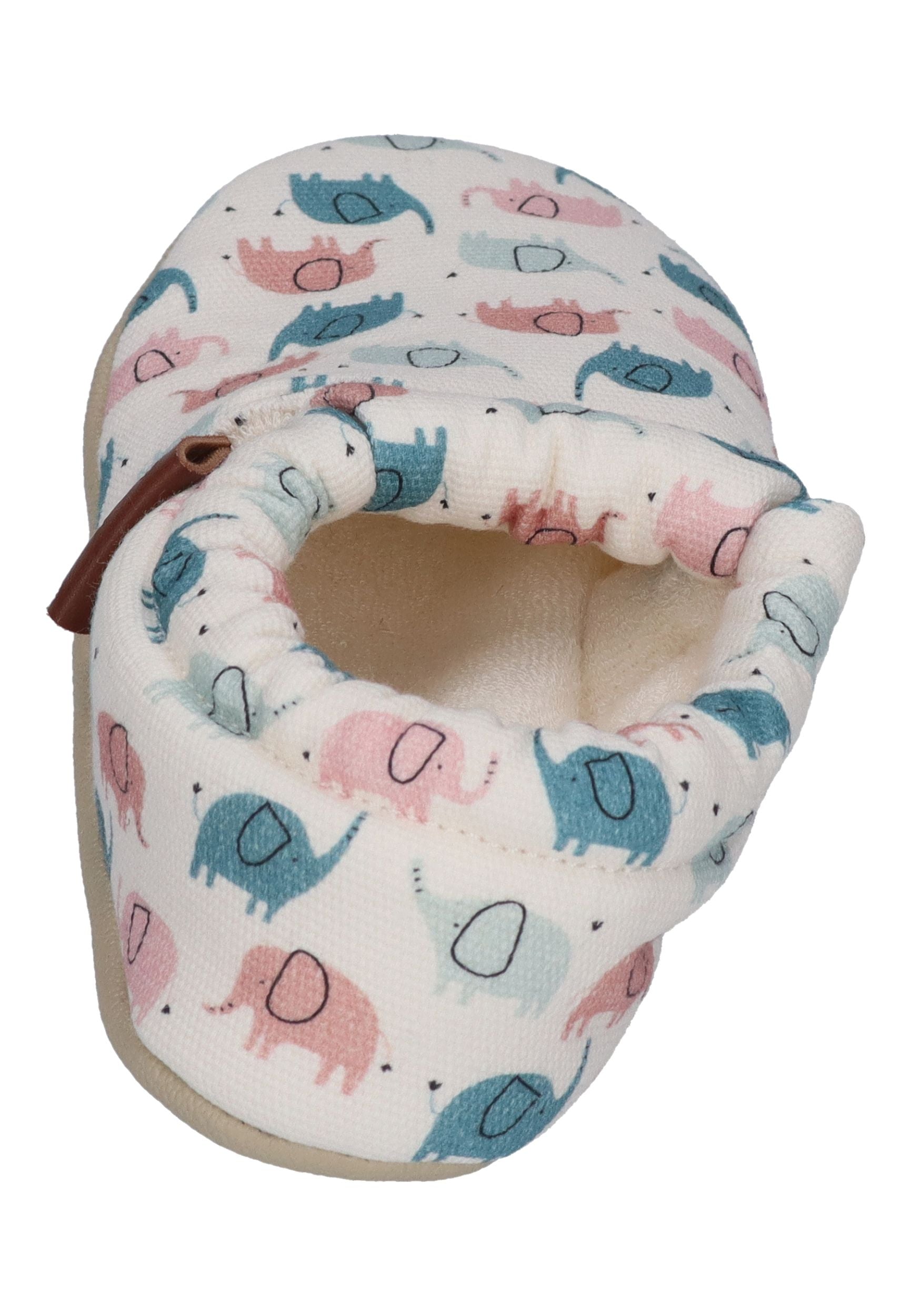 SLIPSTOP Kinder Hausschuhe Bootie AFRO bunte Elefanten