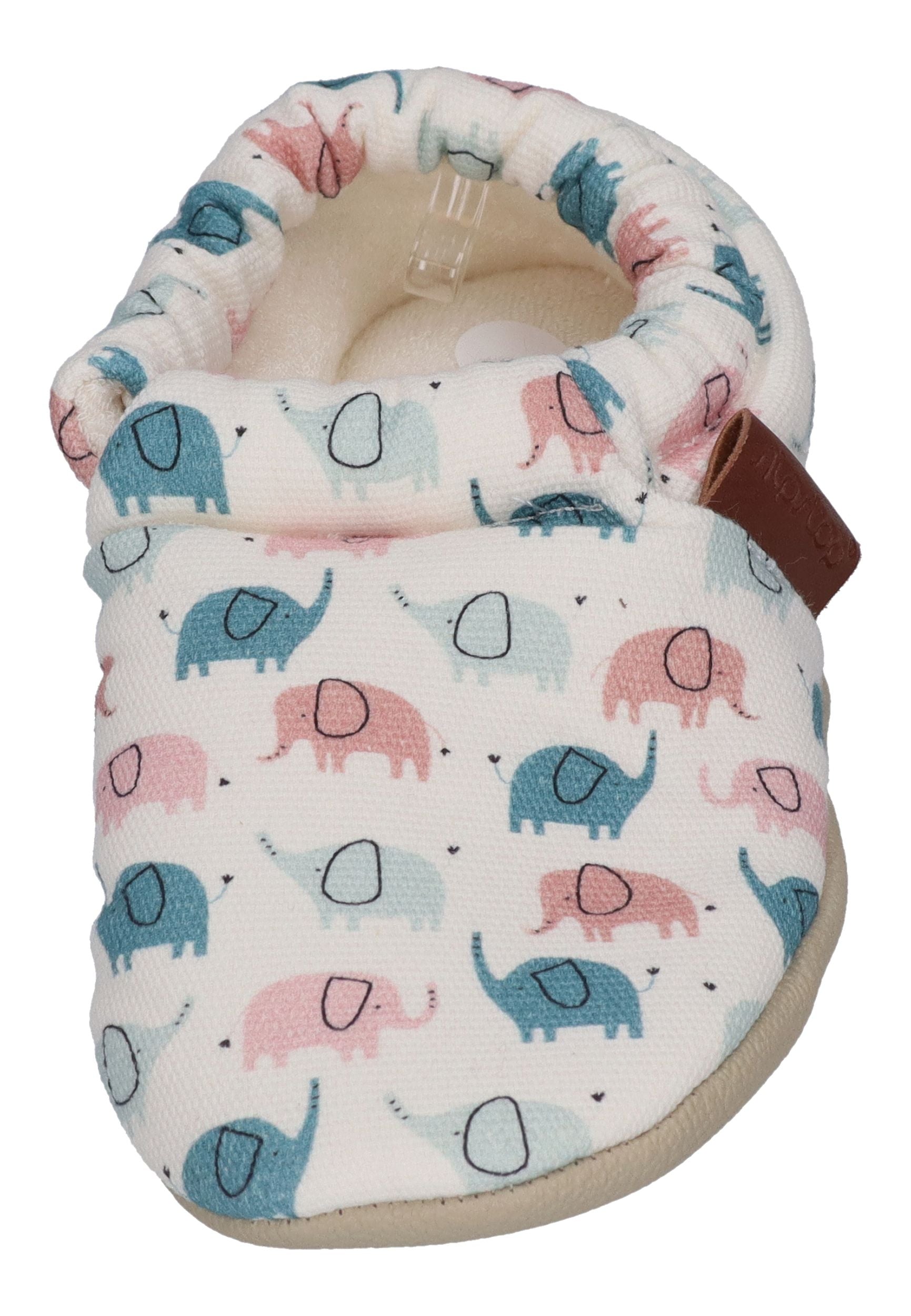 SLIPSTOP Kinder Hausschuhe Bootie AFRO bunte Elefanten