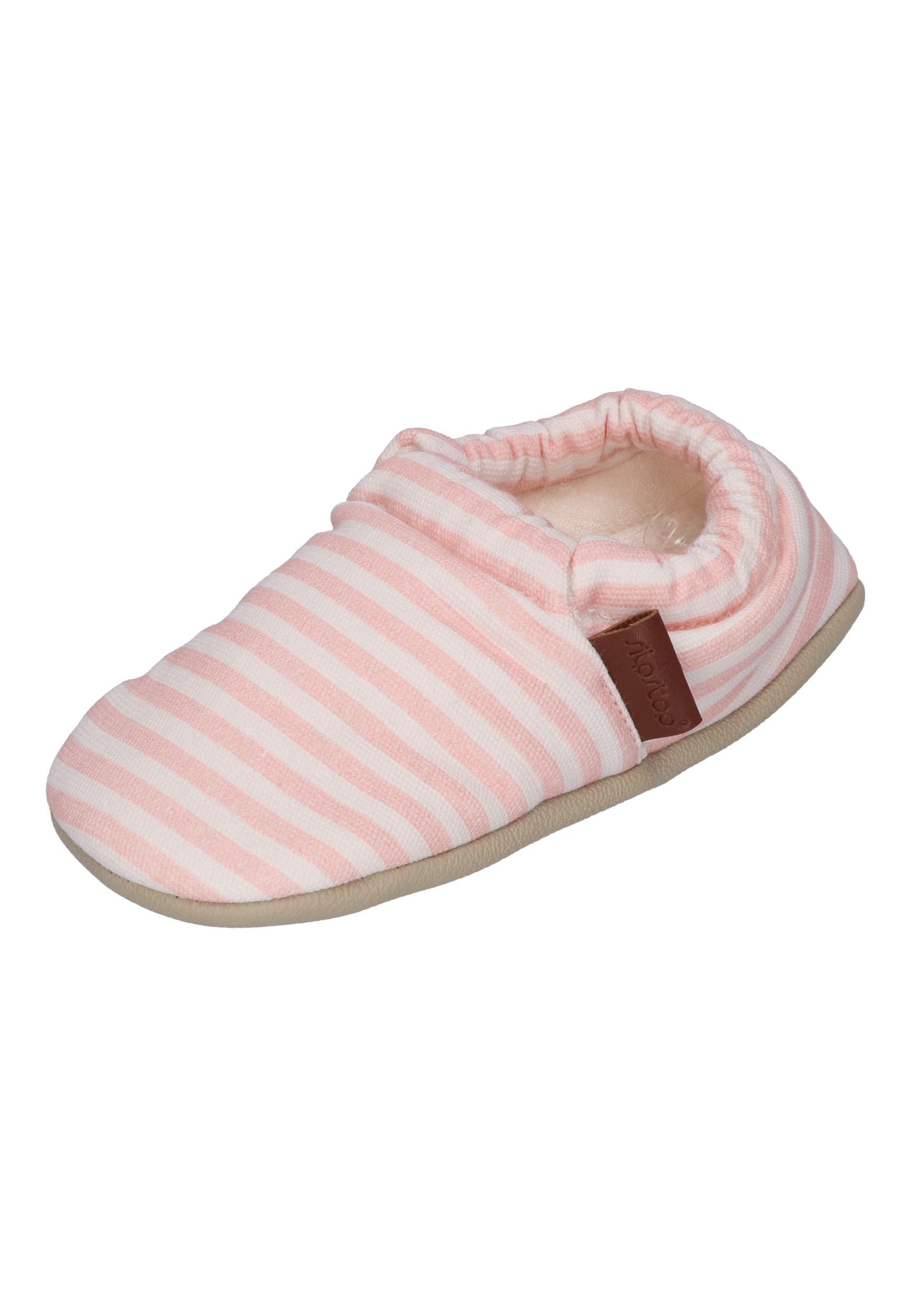 SLIPSTOP Kinder Hausschuhe Bootie BREEZE rosa gestreift