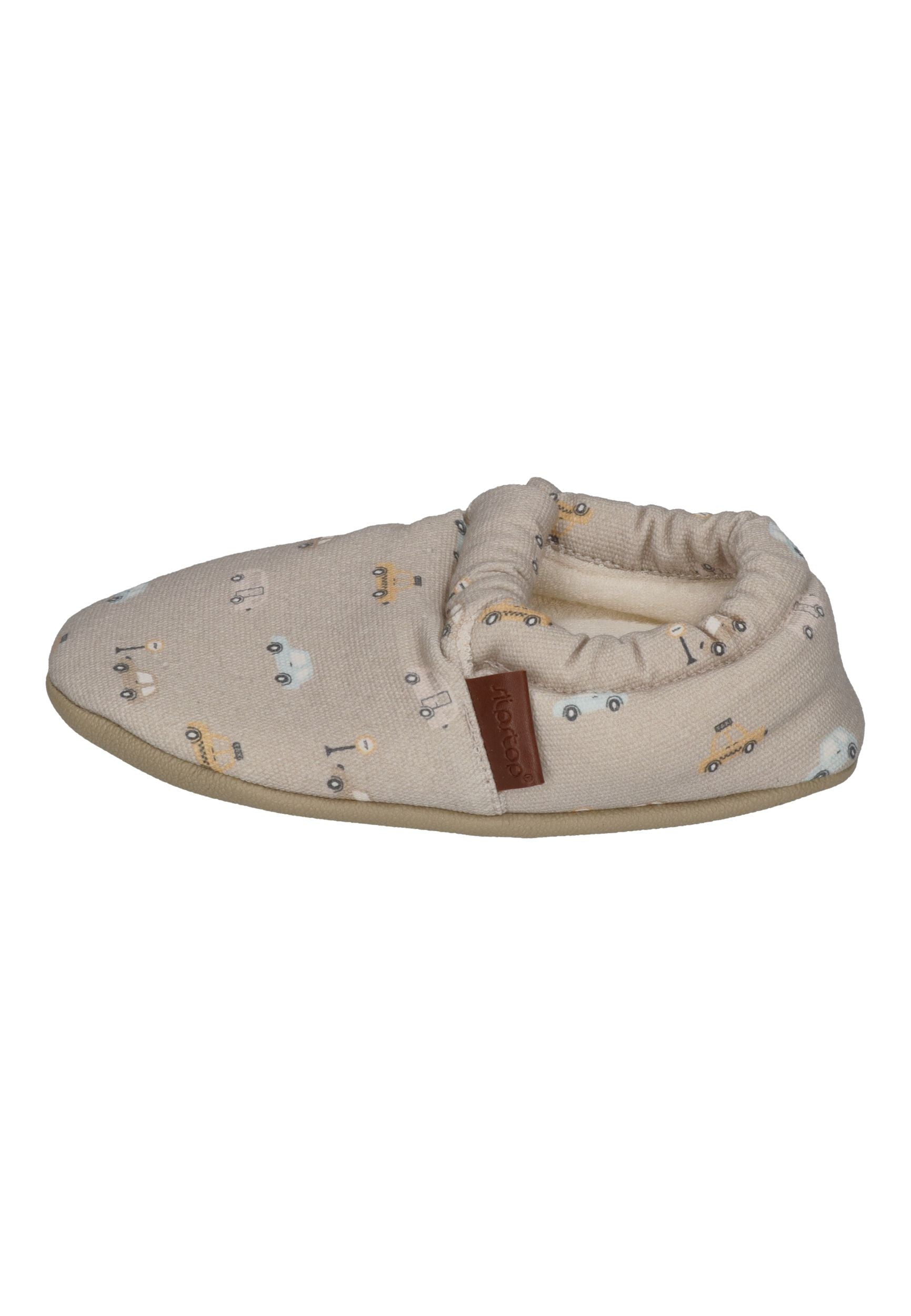 SLIPSTOP Kinder Hausschuhe Bootie CARS natural