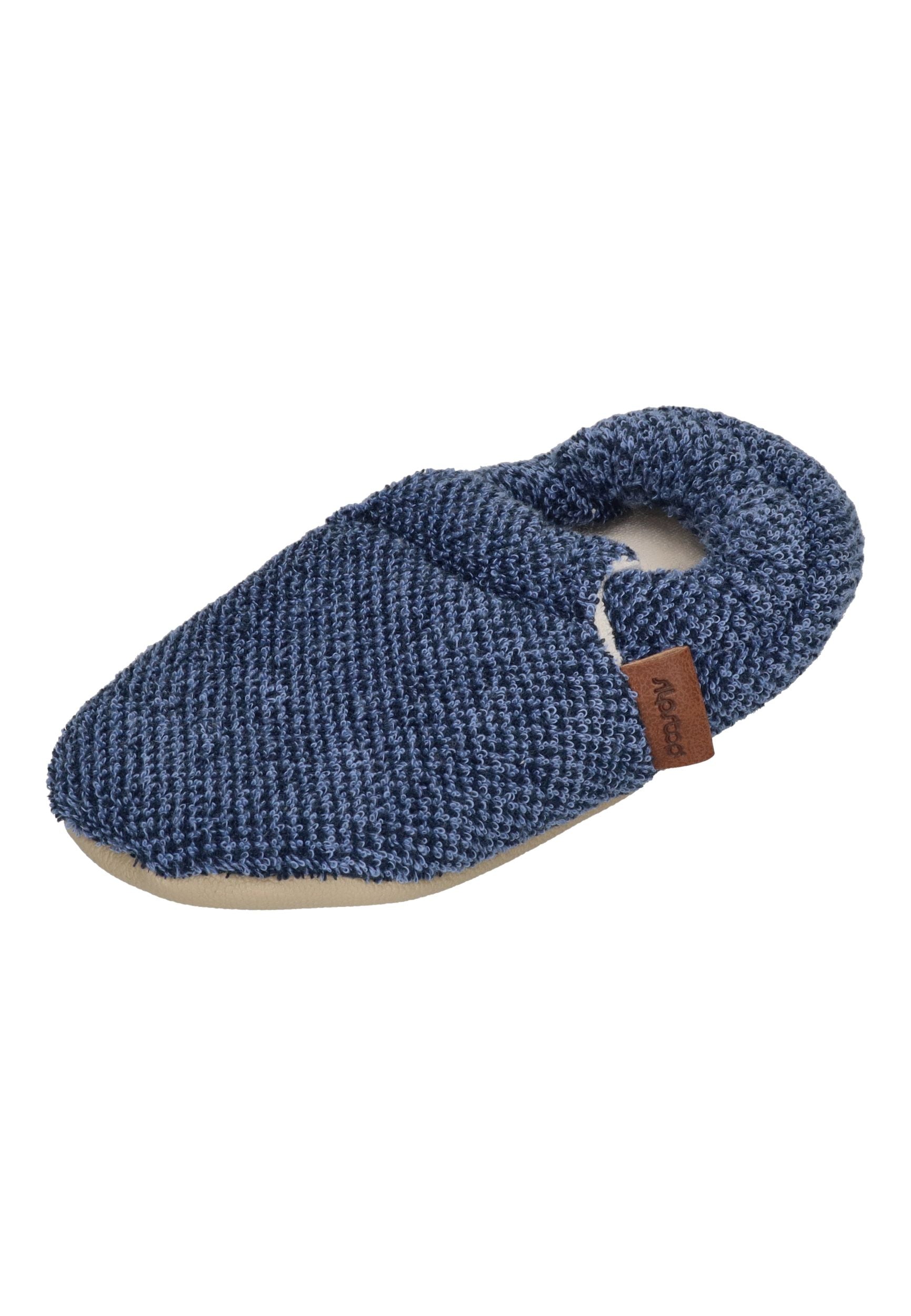 SLIPSTOP Kinder Hausschuhe Bootie INDIGO dunkelblau meliert