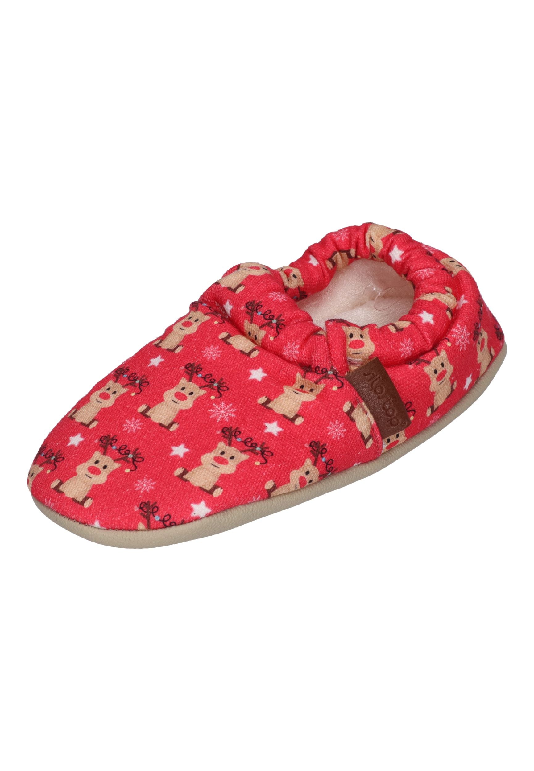 SLIPSTOP Kinder Hausschuhe Bootie RUDOLPH rot