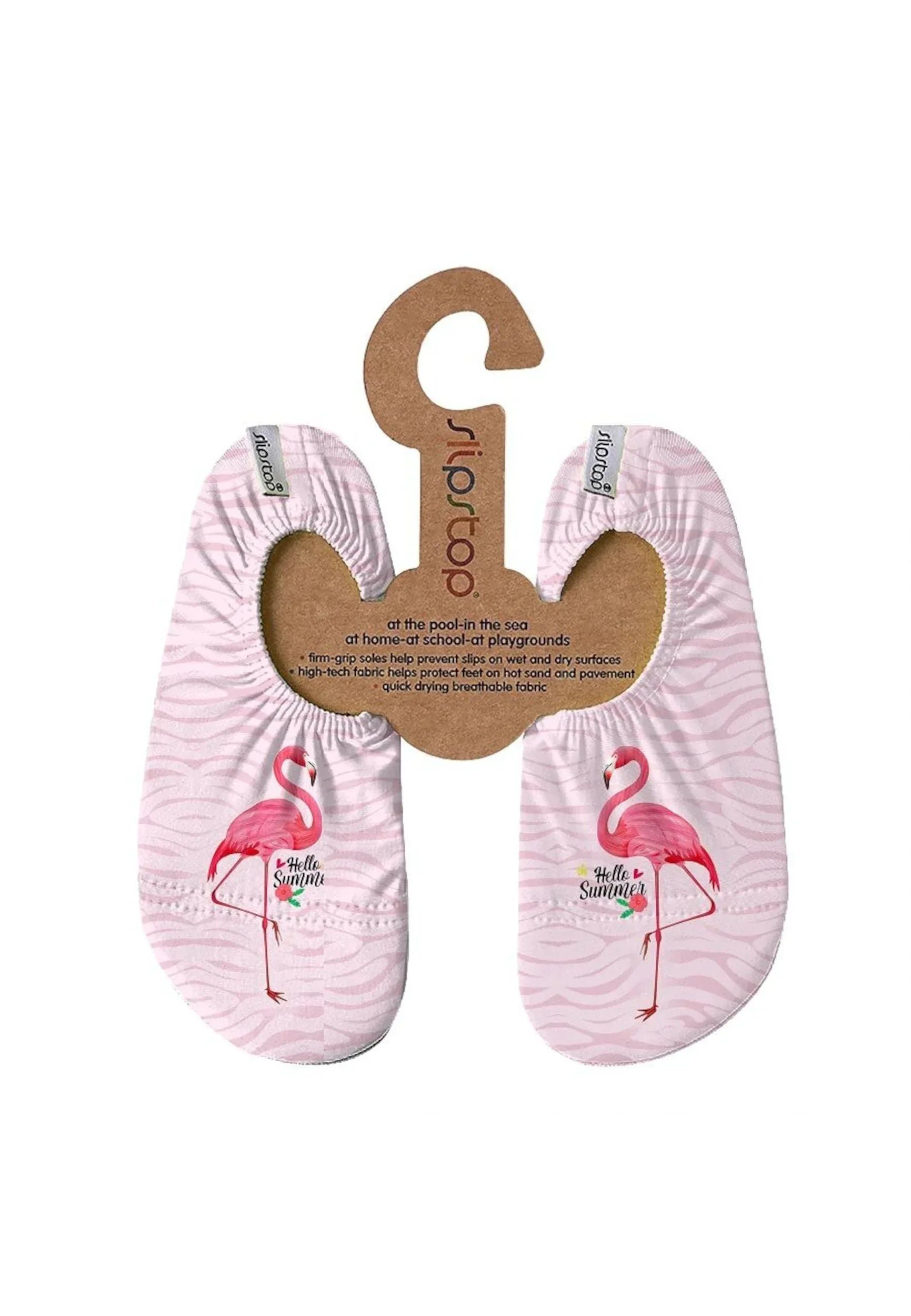 SLIPSTOP Kinder Hausschuhe Badeschuhe ROMANTIK Flamingo rosa