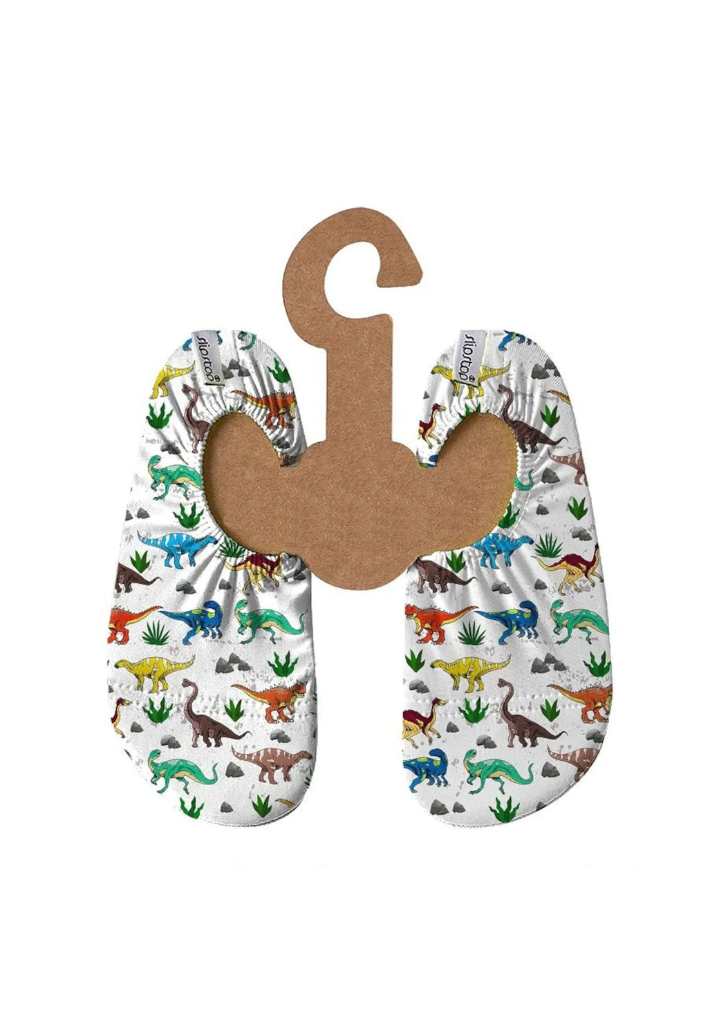 SLIPSTOP Kinder Hausschuhe Badeschuhe ARIZONA Dino white