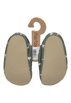 SLIPSTOP Kinder Hausschuhe Badeschuhe DINO GREEN Dinosaurier dunkelgrün
