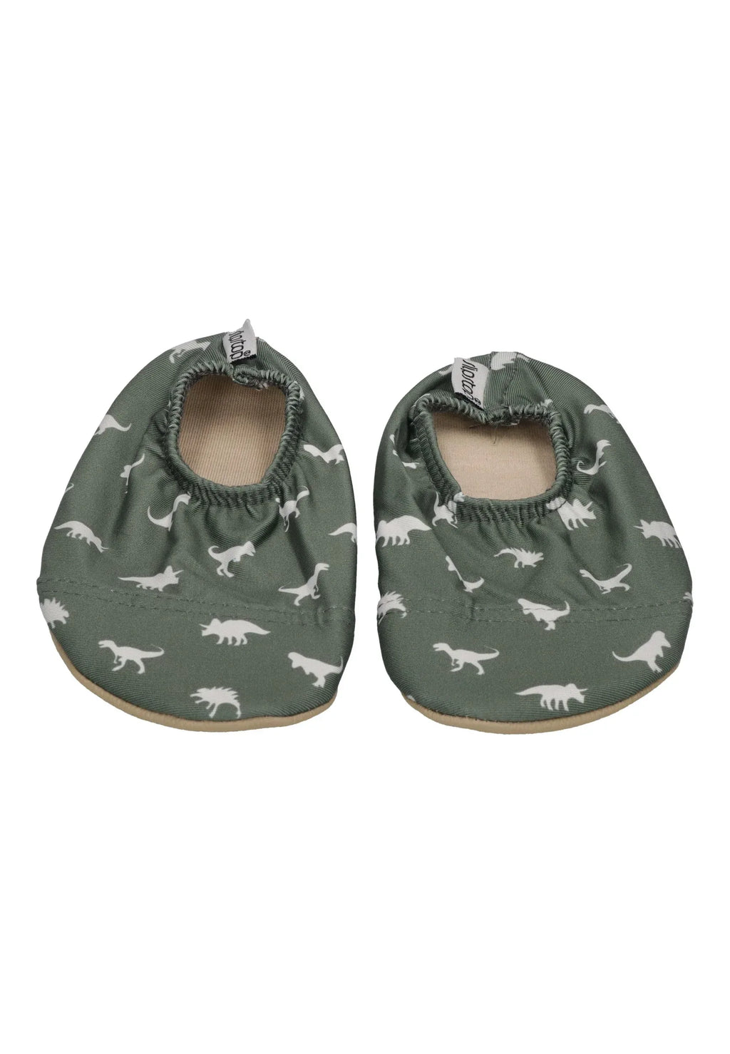 SLIPSTOP Kinder Hausschuhe Badeschuhe DINO GREEN Dinosaurier dunkelgrün