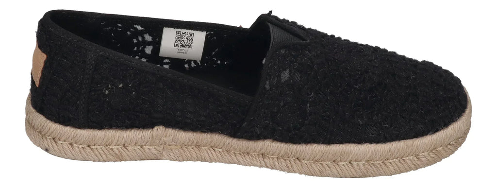 TOMS Damen - ALPARGATA ROPE 2.0 10021938 - black crochet lace
