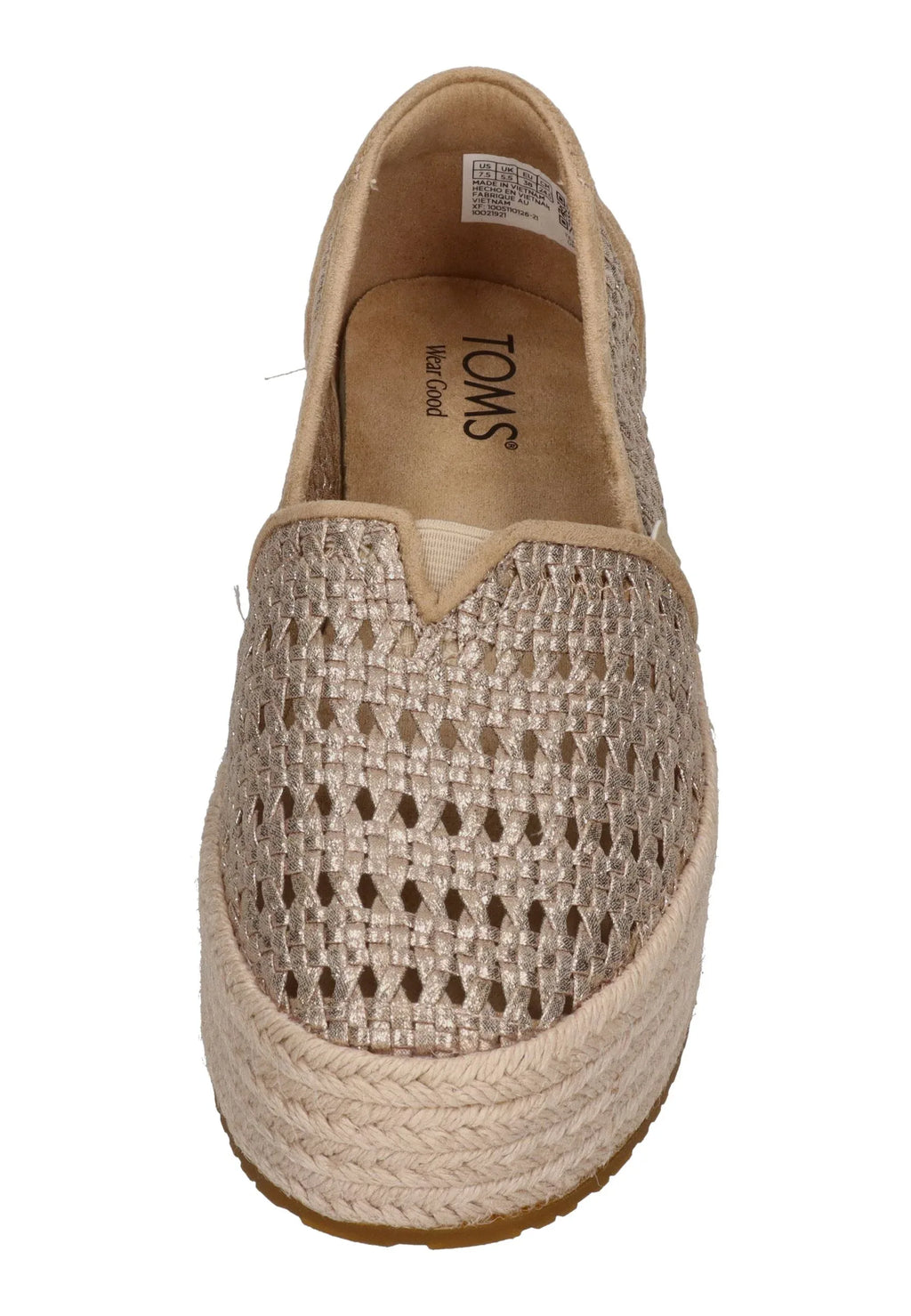 TOMS Damen Espadrilles VALENCIA 10021921 champagne metallic basket