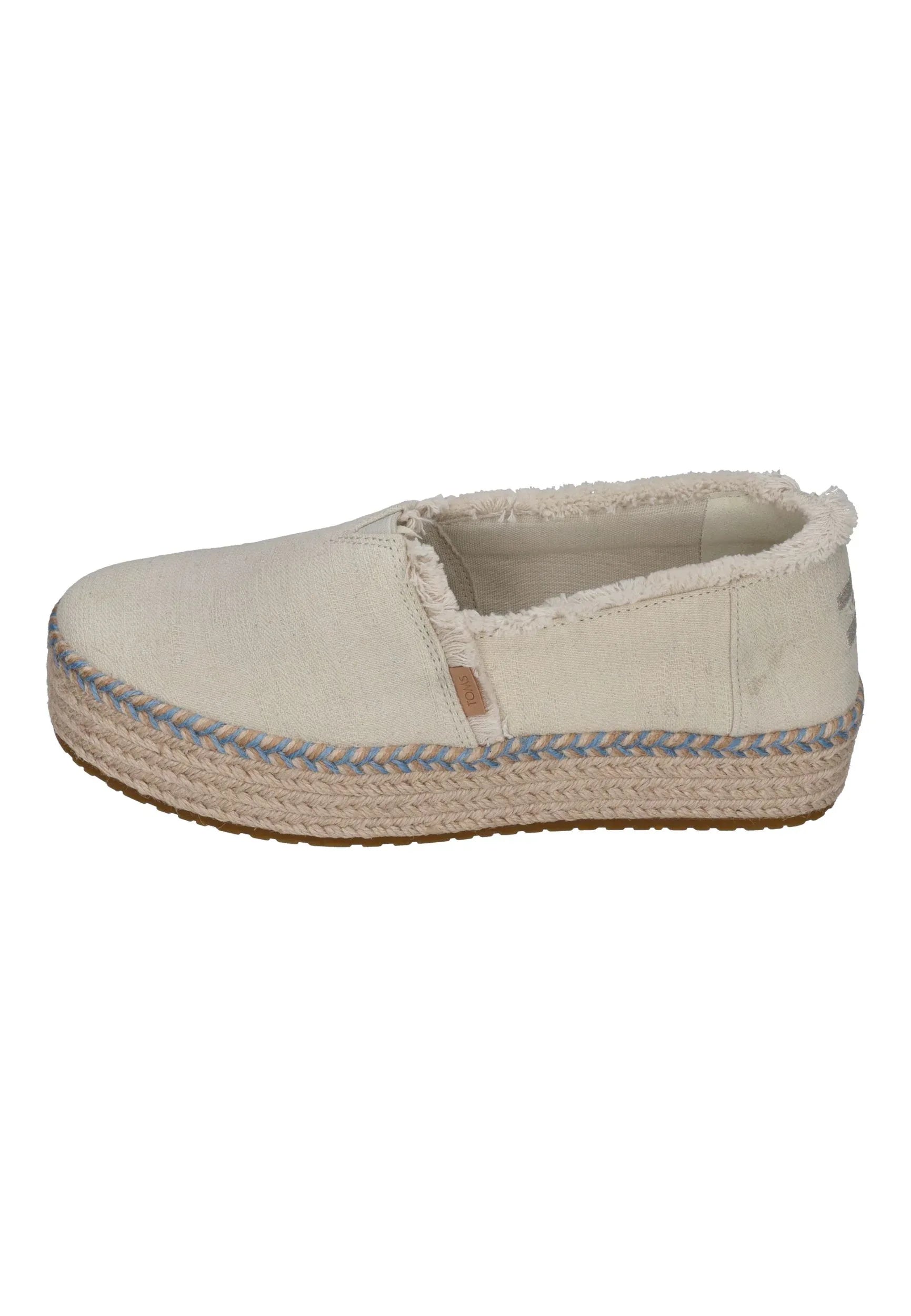 TOMS Damen Espadrilles VALENCIA 10023057 white onyx text denim fray