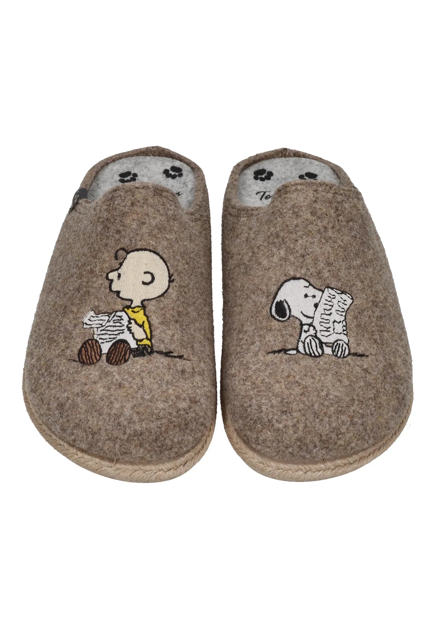 TONI PONS X SNOOPY Herrenschuhe Hausschuhe CHARLIE TAUPE