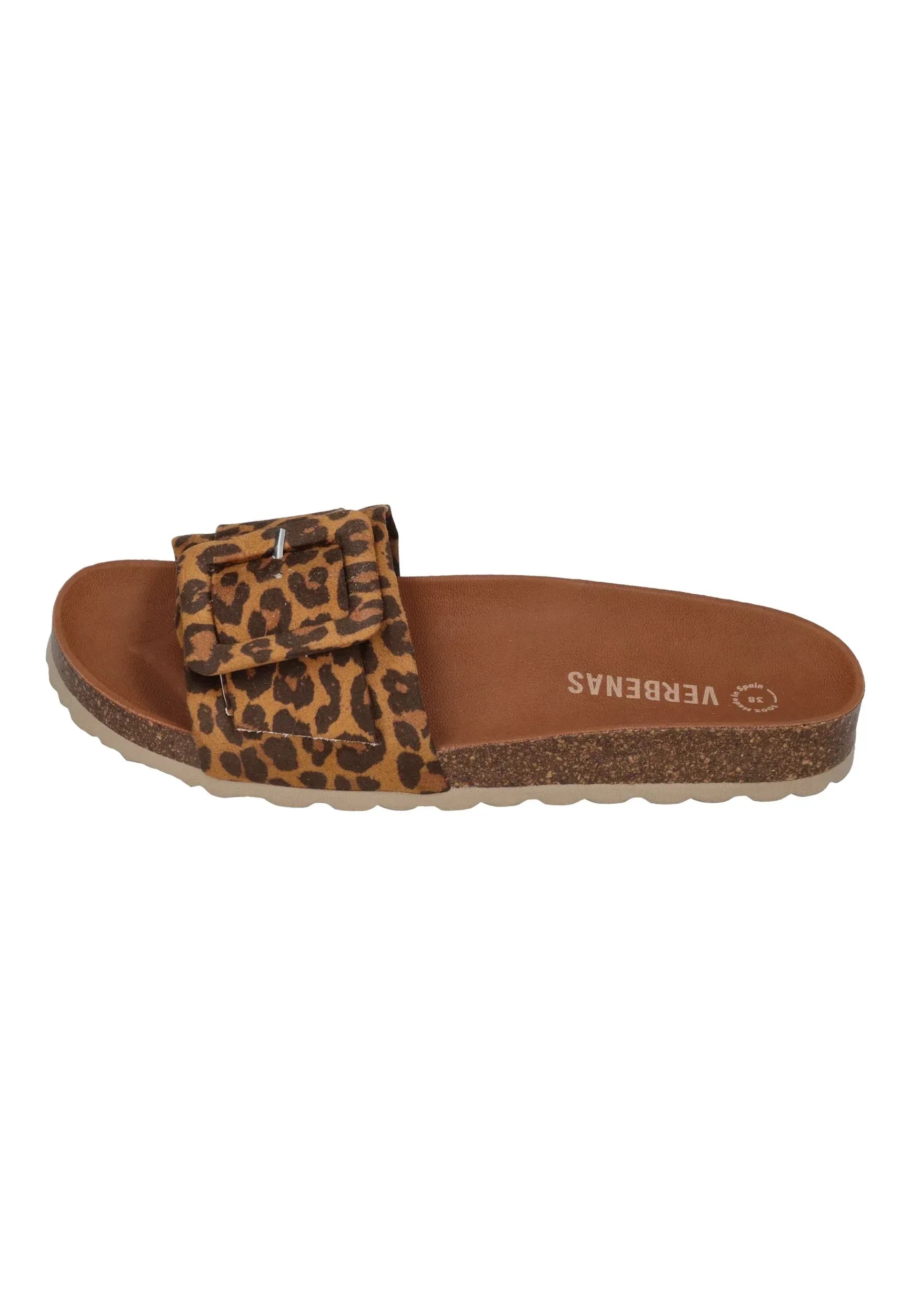 VERBENAS Damen Pantoletten REIKO micro leo nat bronzo