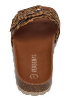 VERBENAS Damen Pantoletten REIKO micro leo nat bronzo