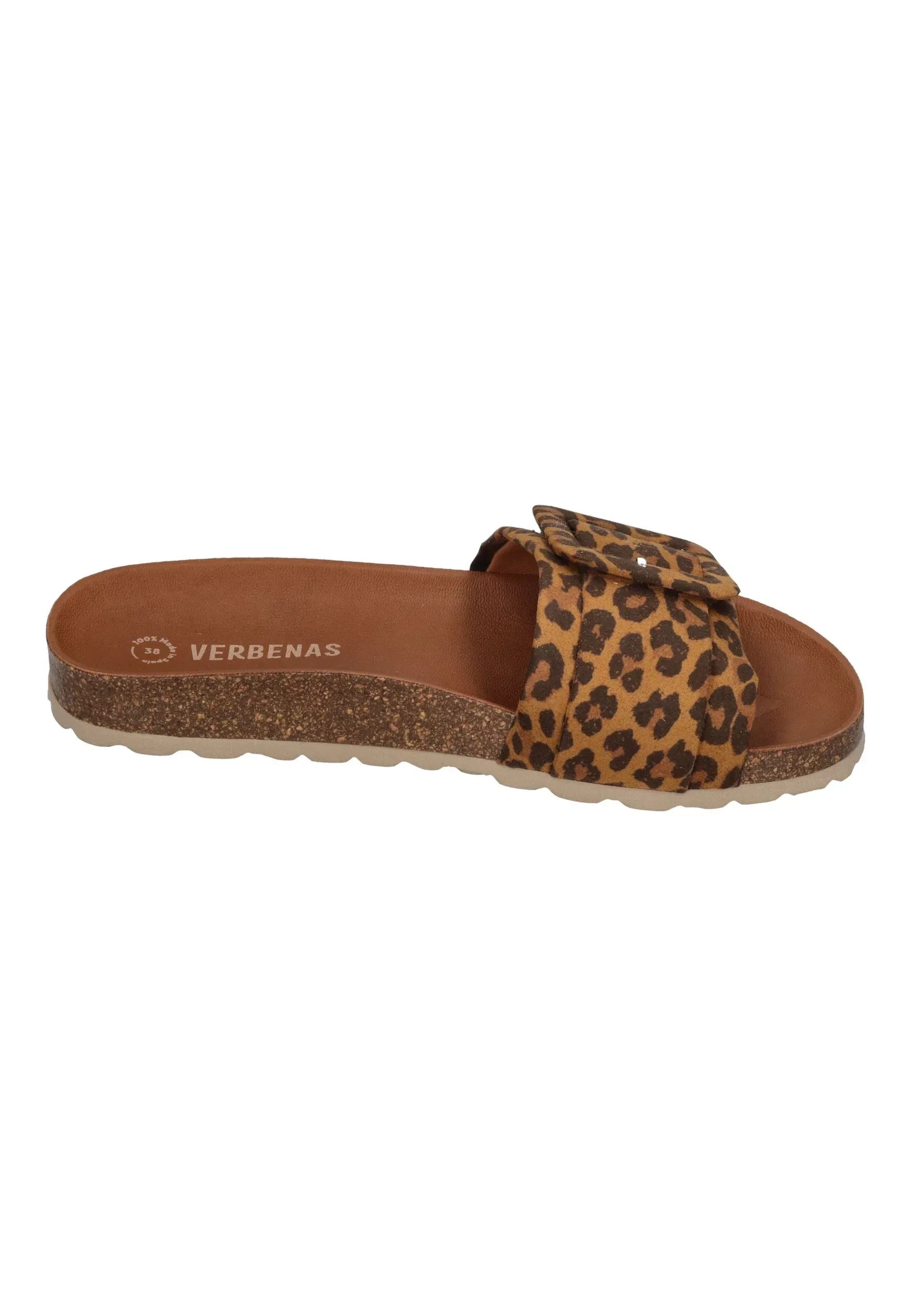 VERBENAS Damen Pantoletten REIKO micro leo nat bronzo