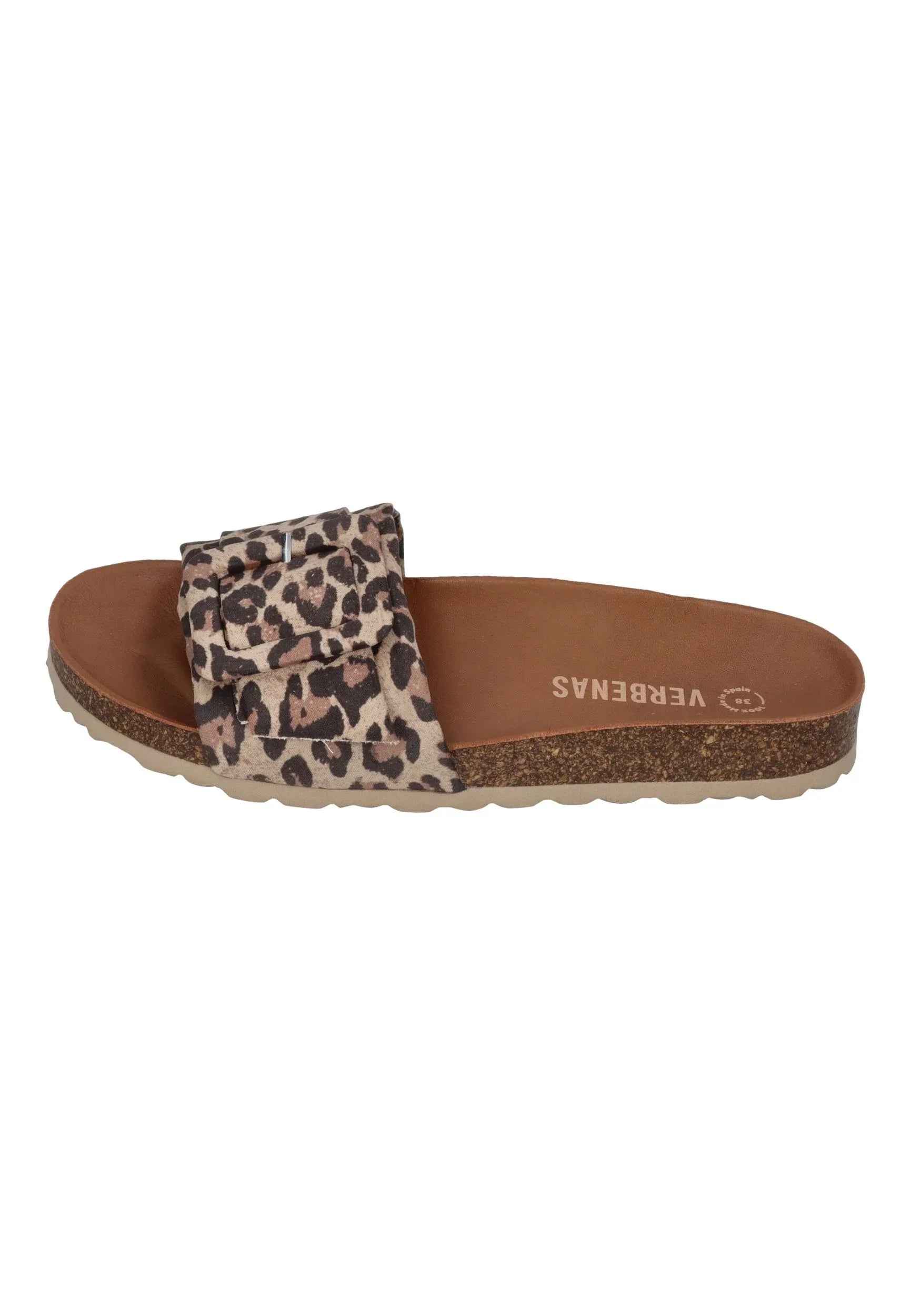 VERBENAS Damen Pantoletten REIKO micro leo nat camel