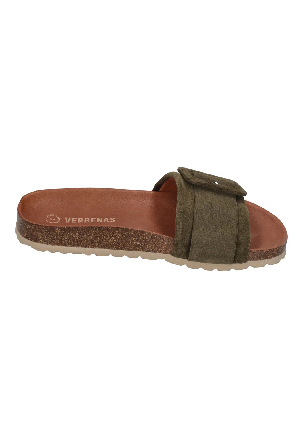 VERBENAS Damen Pantoletten REIKO velour kaki
