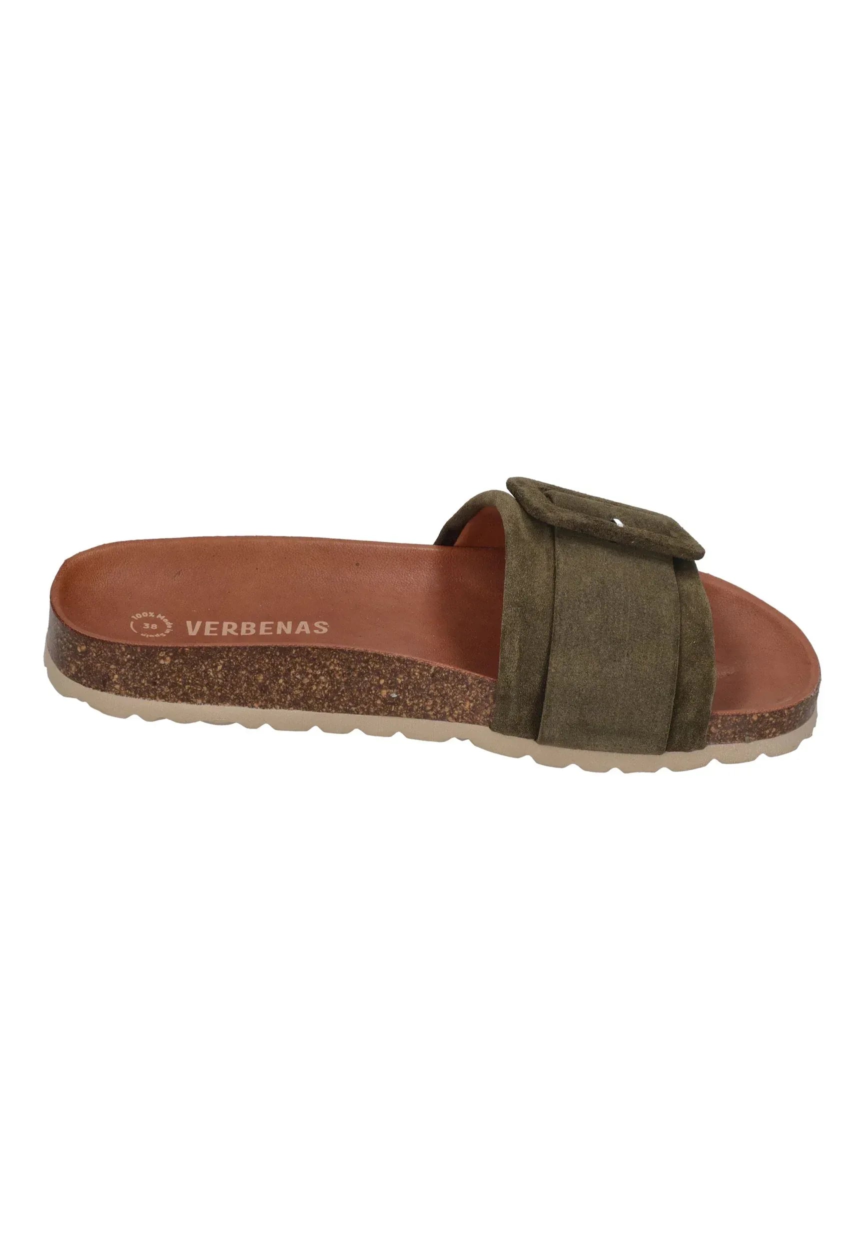 VERBENAS Damen Pantoletten REIKO velour kaki