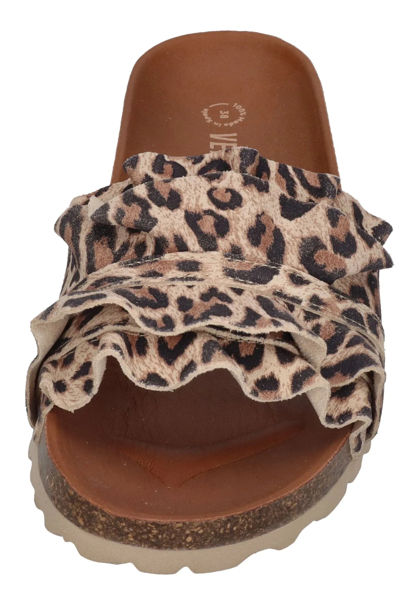 VERBENAS Damen Pantoletten - ROCIO serraje leopardo - grande – Pantoletten - Braun | shoedealo.shop – Bild 3