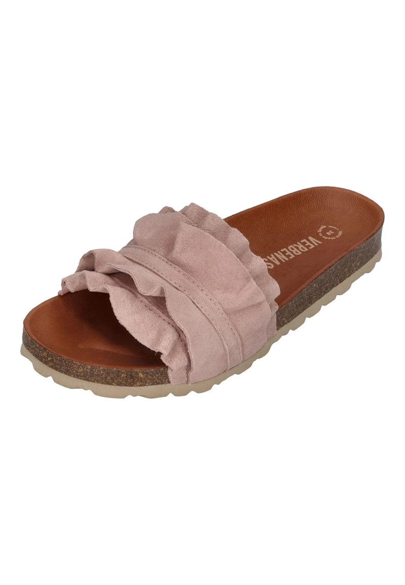 VERBENAS Damen Pantoletten ROCIO serraje volante antique – Pantolette - Pink | shoedealo.shop