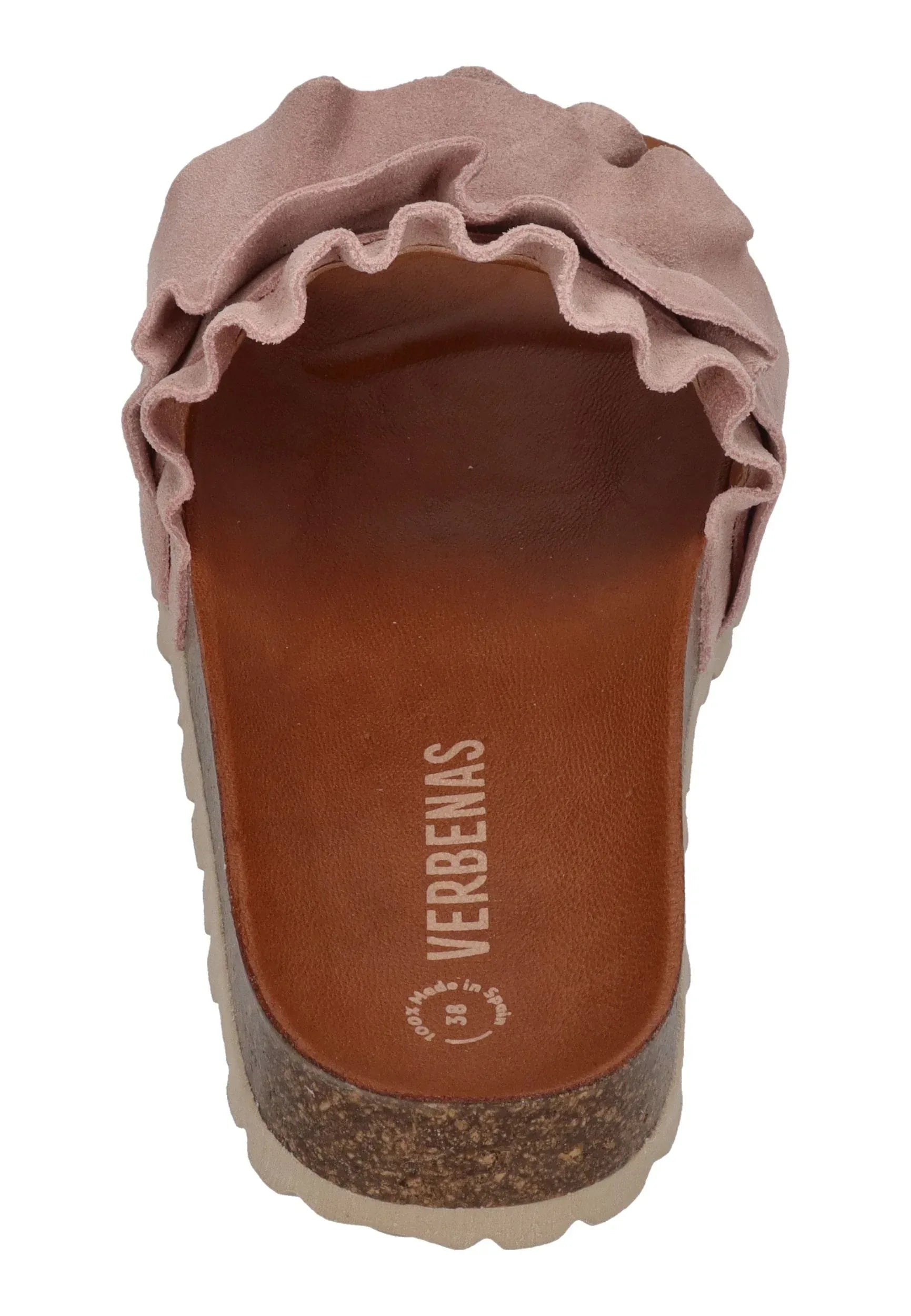 VERBENAS Damen Pantoletten ROCIO serraje volante antique – Pantolette - Pink | shoedealo.shop – Bild 3