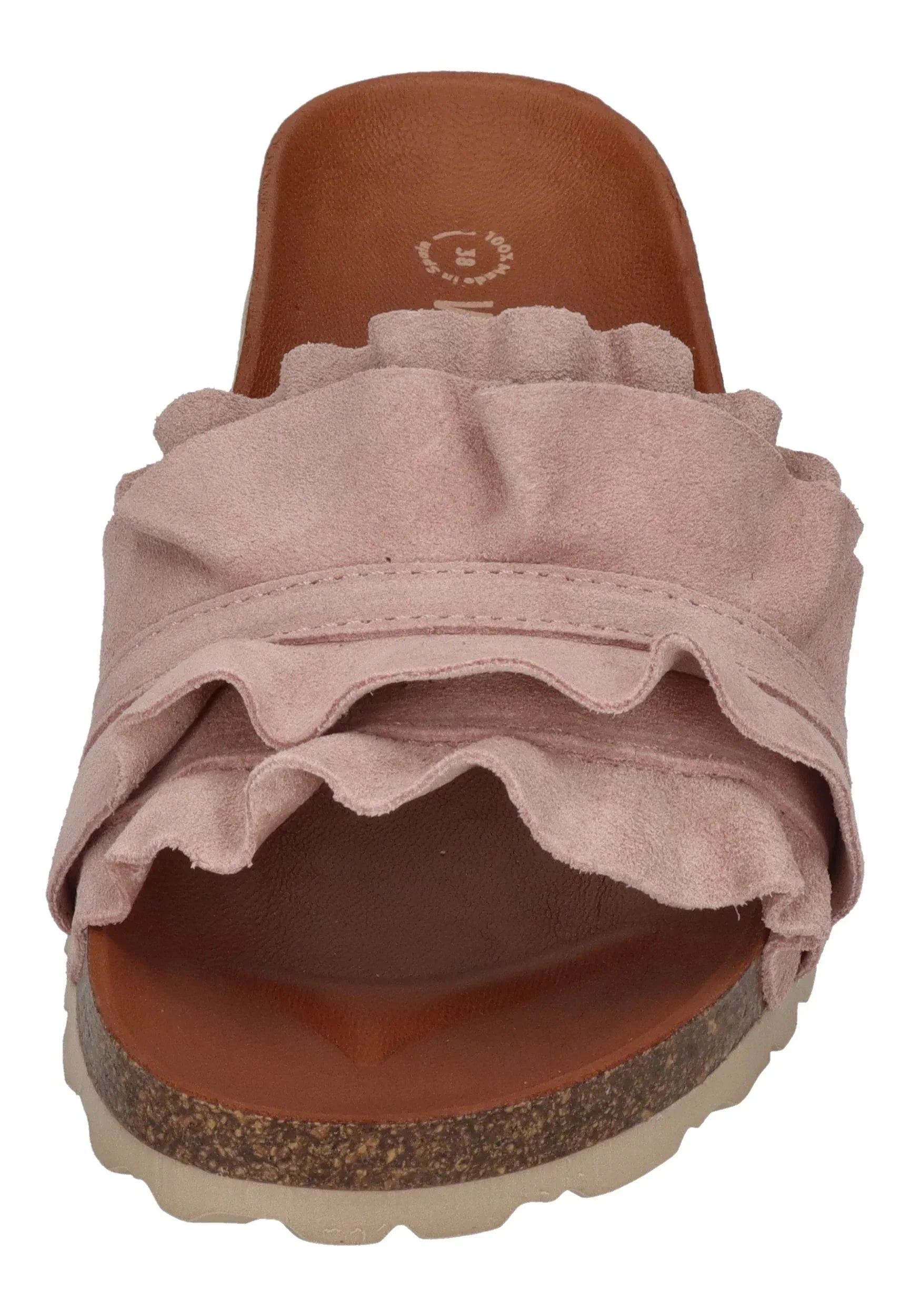 VERBENAS Damen Pantoletten ROCIO serraje volante antique – Pantolette - Pink | shoedealo.shop – Bild 5