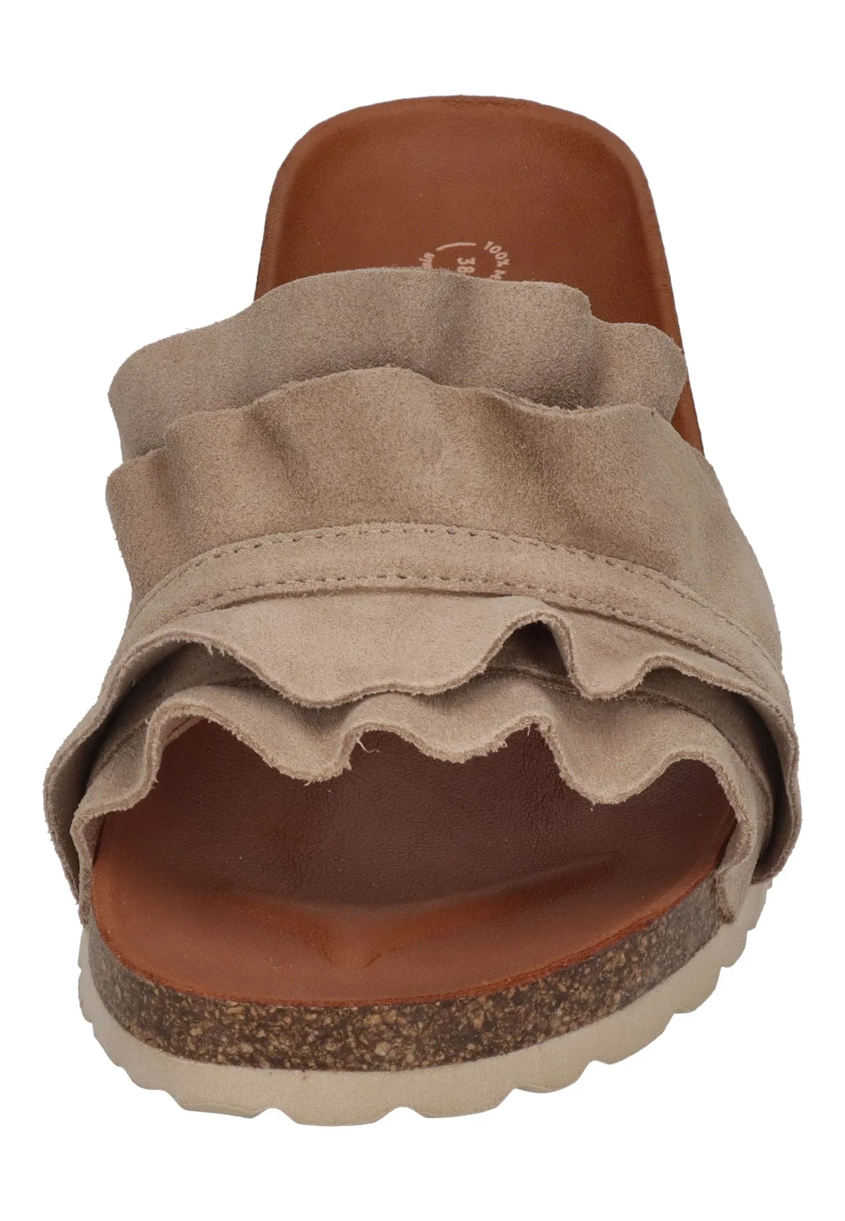 VERBENAS Damen Pantoletten ROCIO serraje volante piedra – Pantoletten | shoedealo.shop – Bild 3