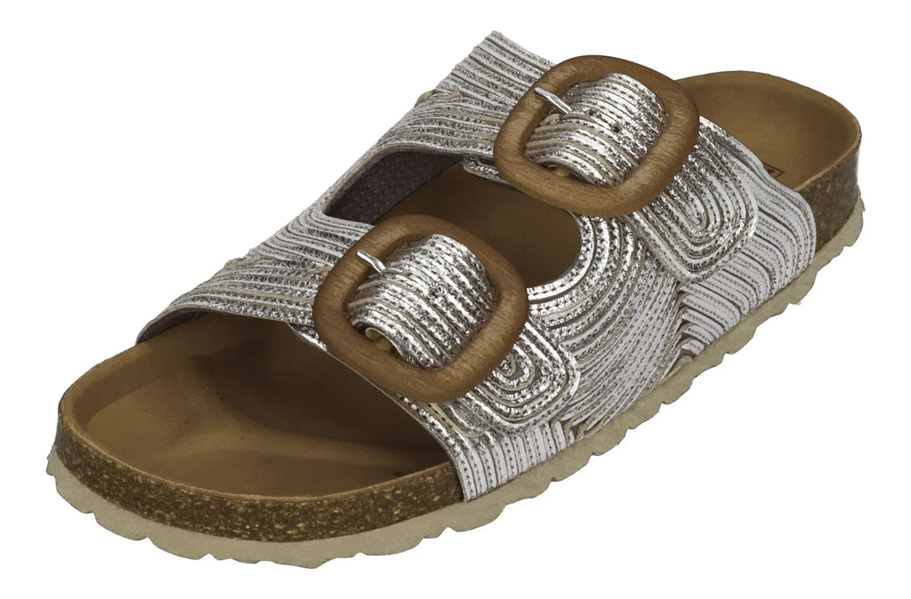 VERBENAS Damen Pantoletten - RUTH lato metal - plata