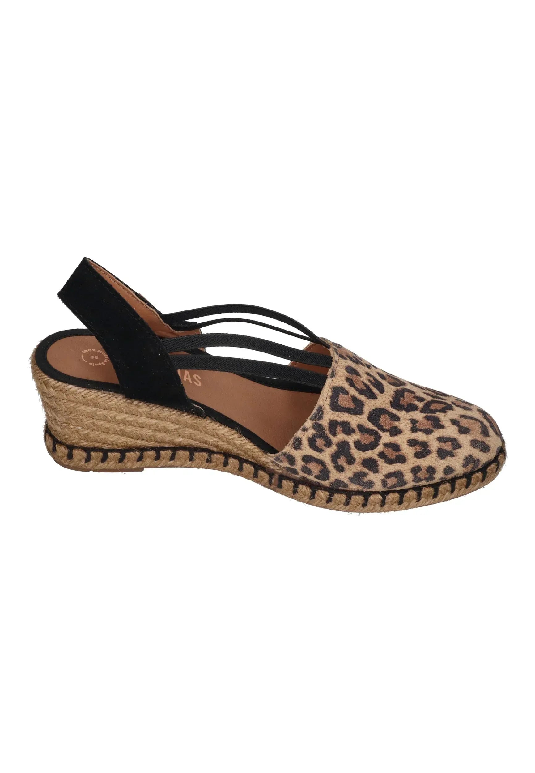 VERBENAS Damen Sandalette MAIKA leo serraje camel negro