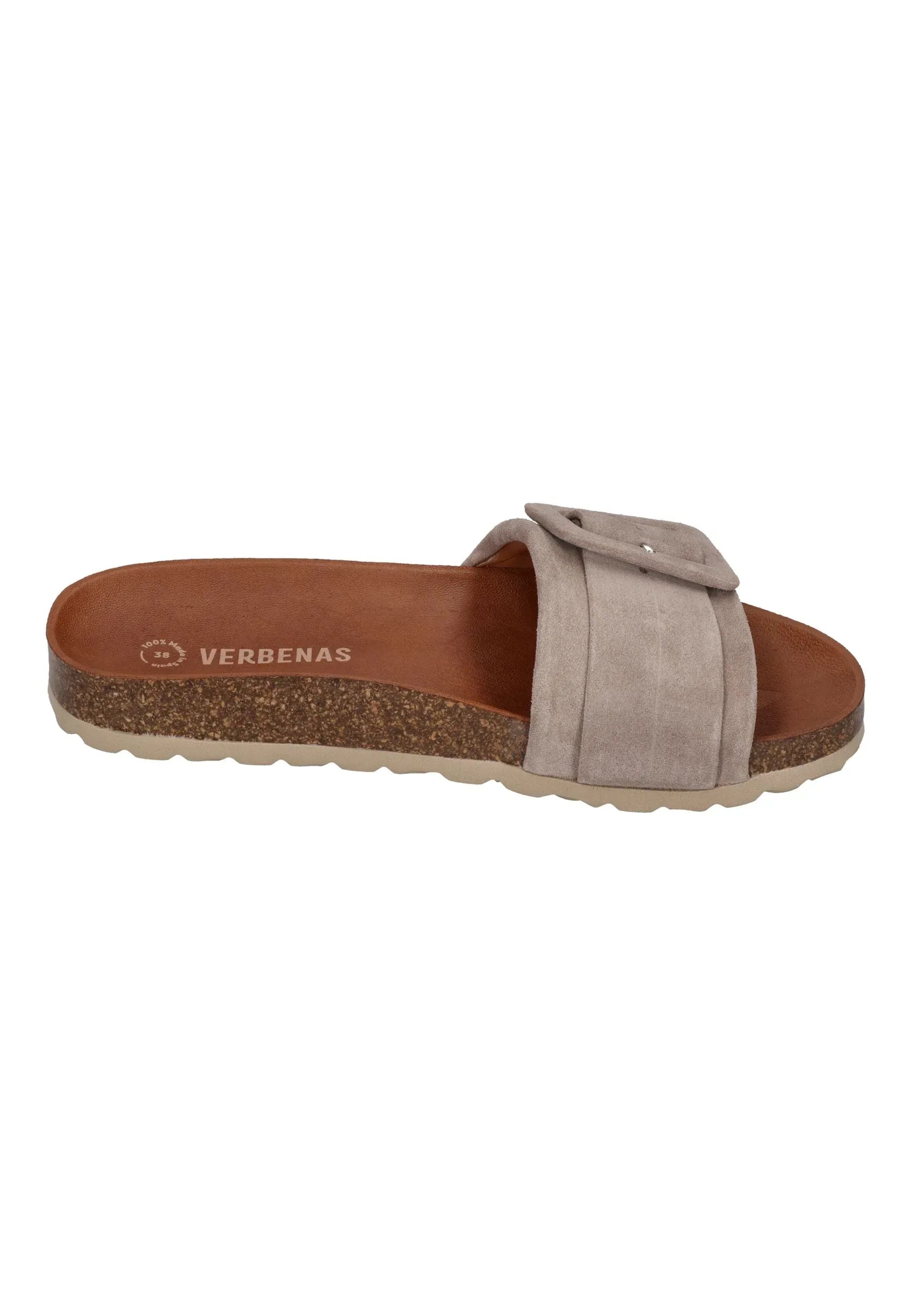 VERBENAS Damenschuhe Pantoletten REIKO velour piedra – Hausschuh - Braun | shoedealo.shop – Bild 4