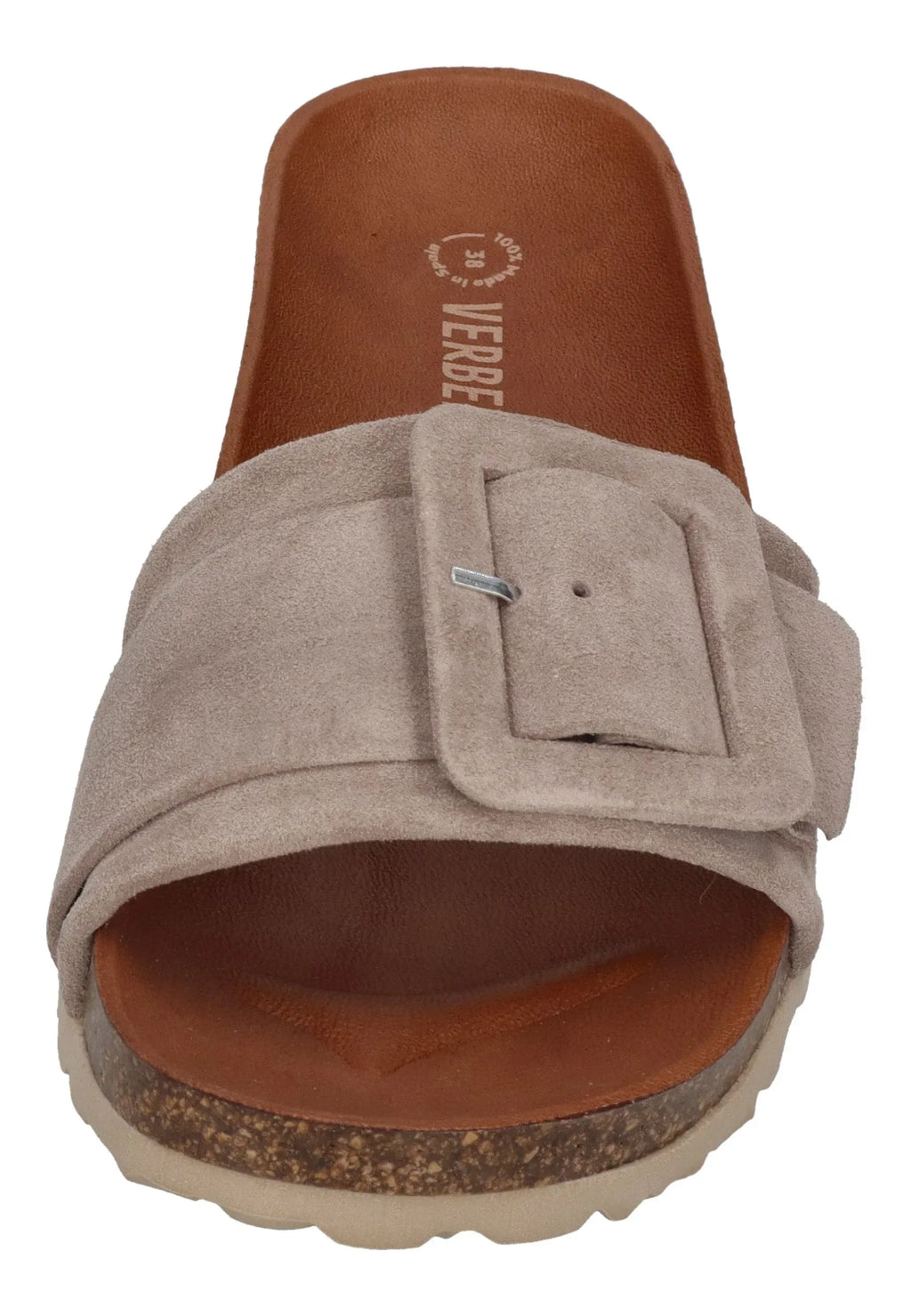 VERBENAS Damenschuhe Pantoletten REIKO velour piedra – Hausschuh - Braun | shoedealo.shop – Bild 3
