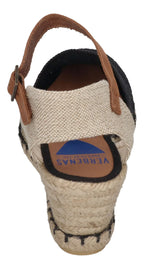 VERBENAS Damenschuhe Sandalette MALENA crochet lino - negro