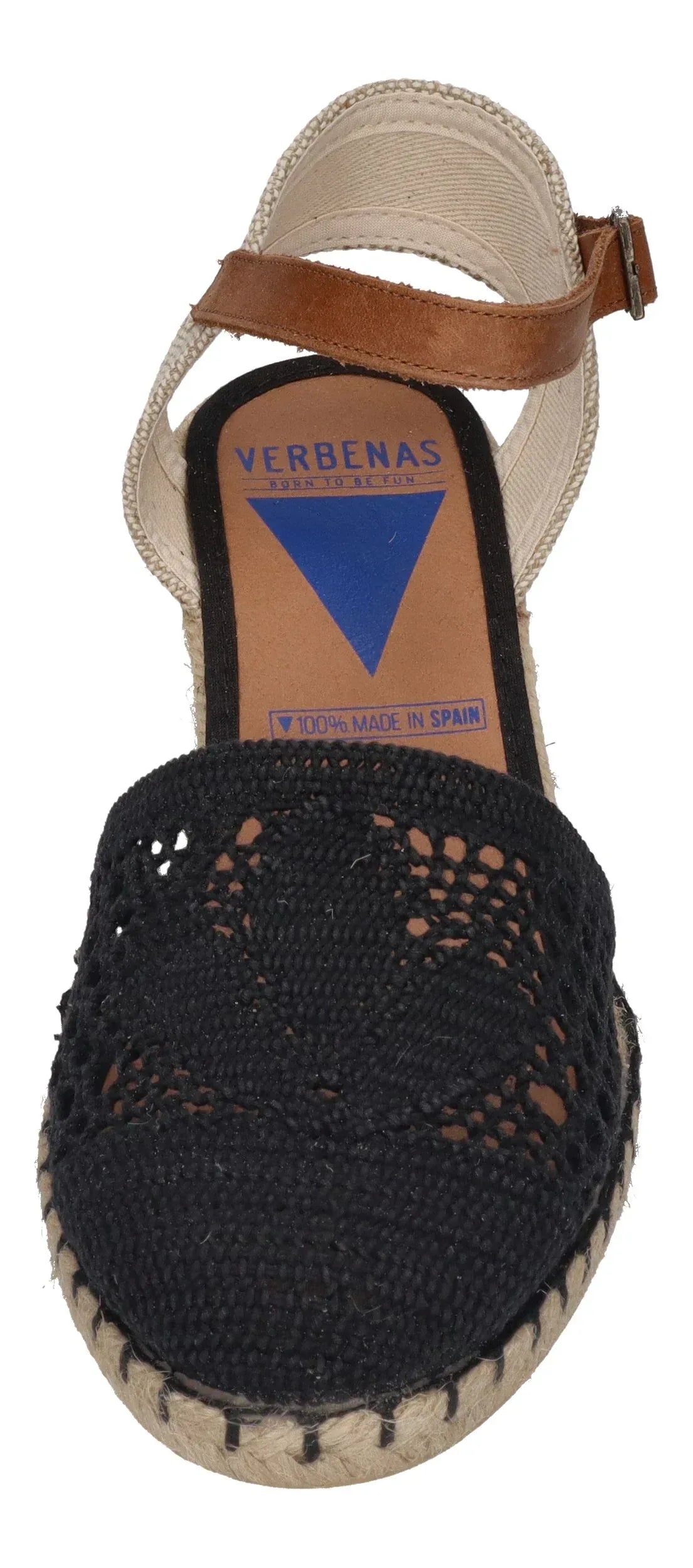 VERBENAS Damenschuhe Sandalette MALENA crochet lino - negro
