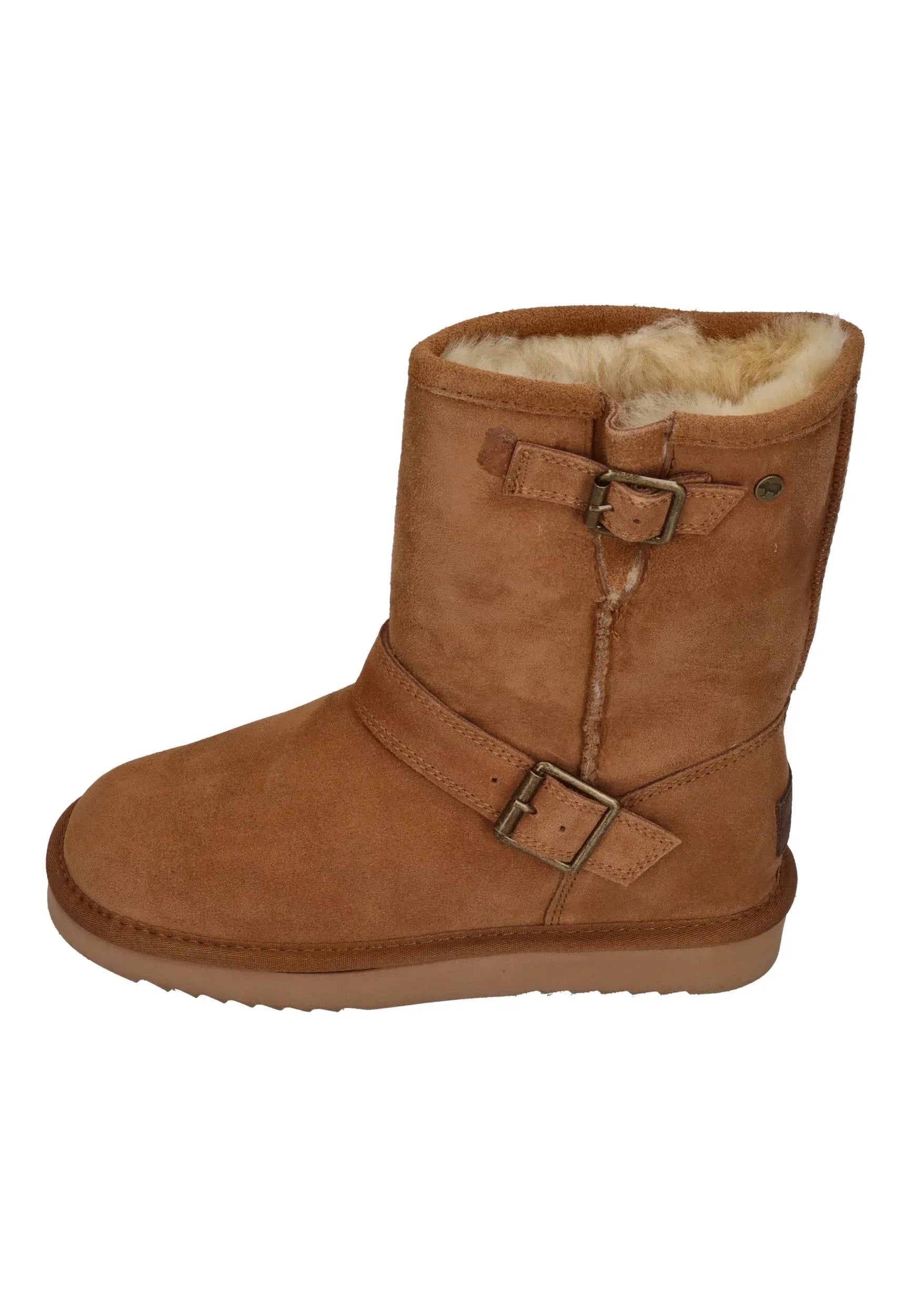 WARMBAT Winter Damenstiefel Boot KANGAROO BUCKLE cognac