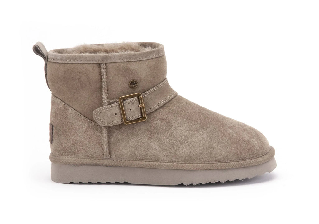 WARMBAT Damenschuhe Schaffell Booties WALLABY BUCKLE moss – Booties - Grau | shoedealo.shop – Bild 6