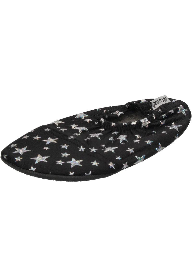 SLIPSTOP - Hausschuhe Badeschuhe BRIGHT Sterne schwarz