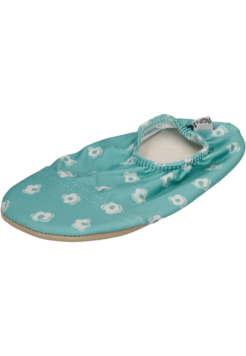 SLIPSTOP Kinder Hausschuhe Badeschuhe MARGARITA Blume türkis