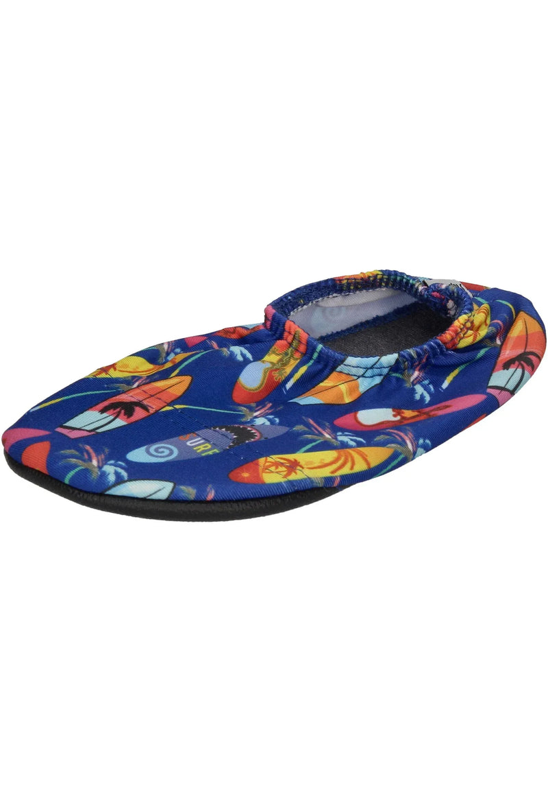 SLIPSTOP Kinder Hausschuhe Badeschuhe MIAMI JUNIOR blau bunt