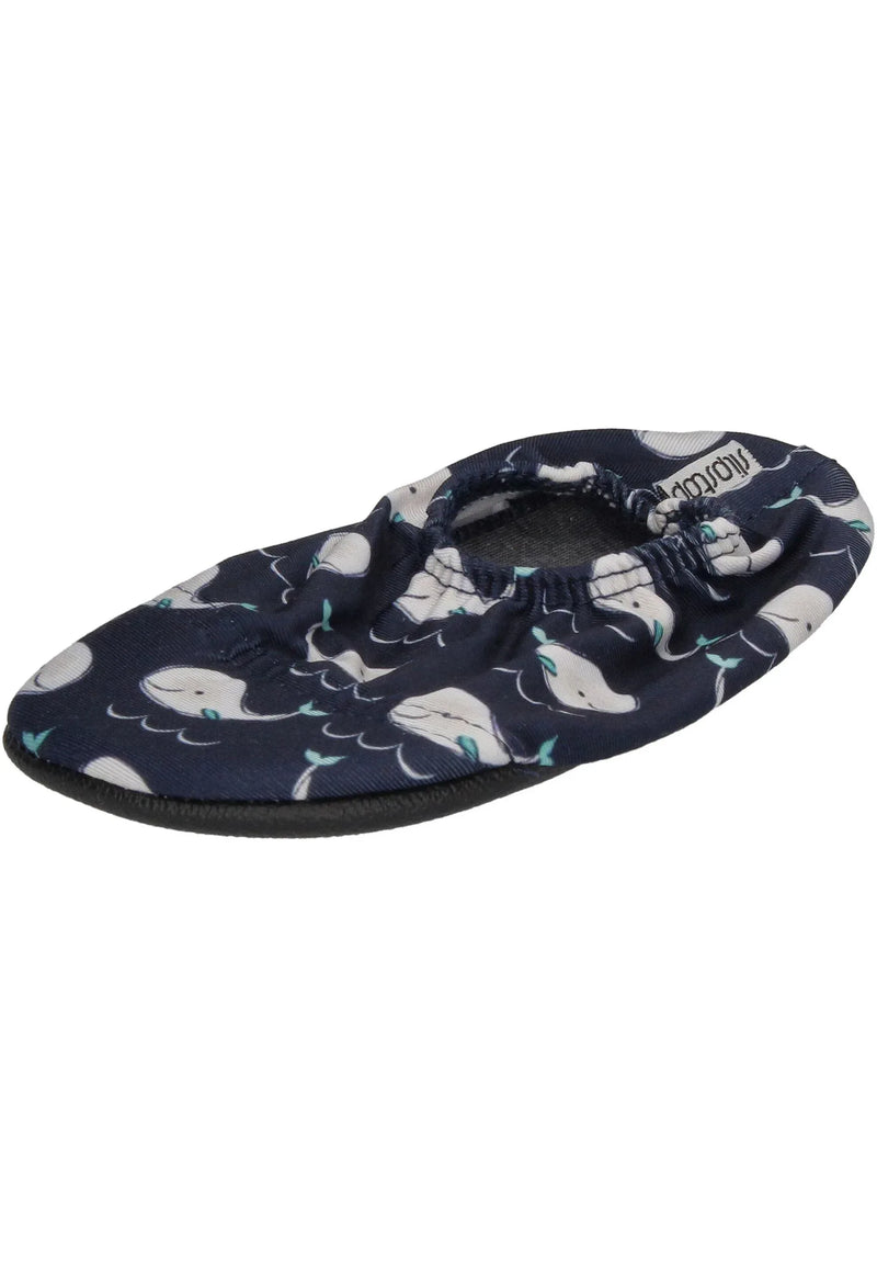 SLIPSTOP Kinder Hausschuhe Badeschuhe WILLY Wal blau