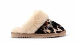 WARMBAT Damen Hausschuhe COLLIE PRINT cow black