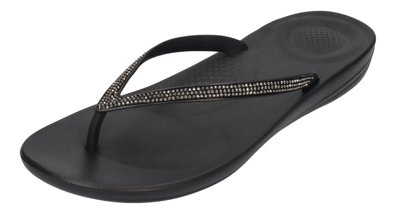 FITFLOP Damen Zehentrenner IQUSHION SPARKLE R08 black