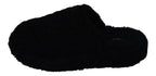 FITFLOP - iQUSHION D-LUXE PADDED TEDDY SLIPPER - all black