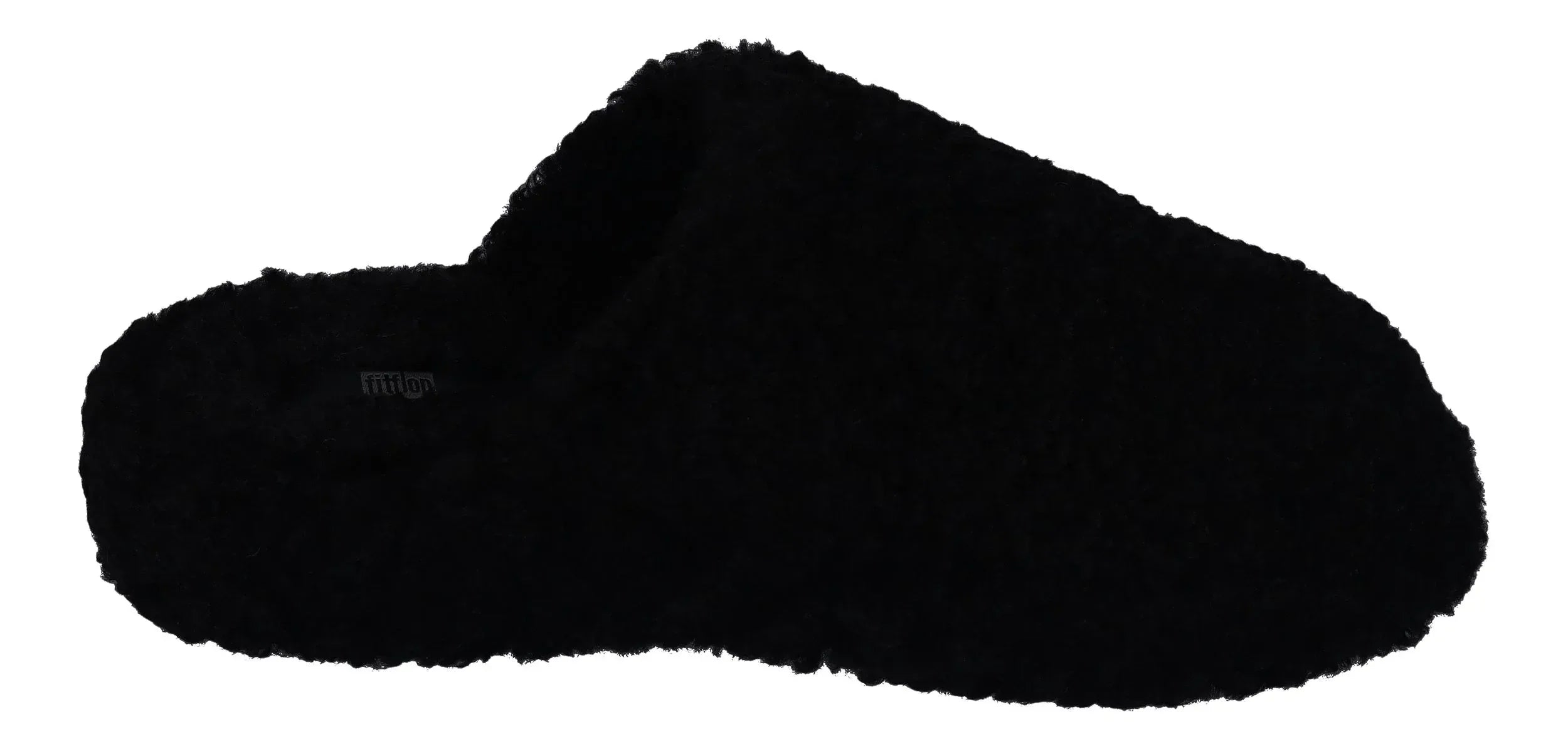 FITFLOP - iQUSHION D-LUXE PADDED TEDDY SLIPPER - all black