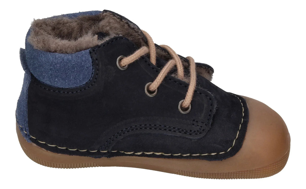 KOEL Barefoot Lauflernschuhe - AVA BIO NUBUK LAMBSWOOL blue-3